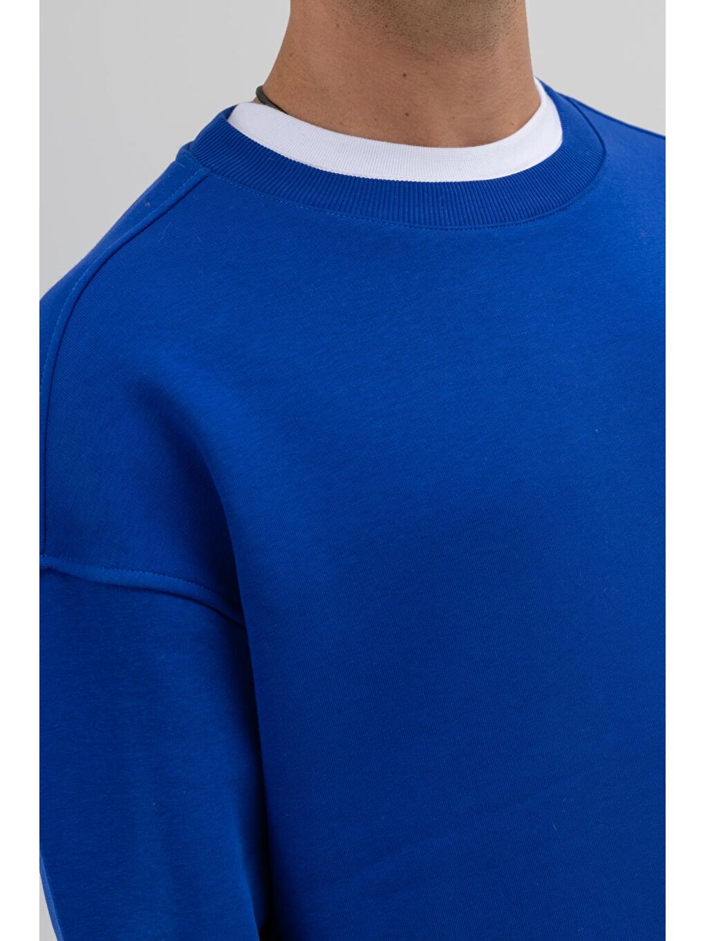 Mavi Basic Bisiklet Yaka Oversize Sweatshirt Saks-3