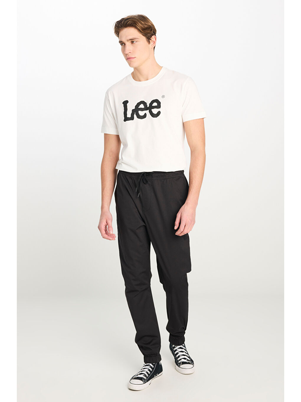 Regular Fit Normal Kesim Ribanalı Paça Pamuklu Siyah Jogger Pantolon-1