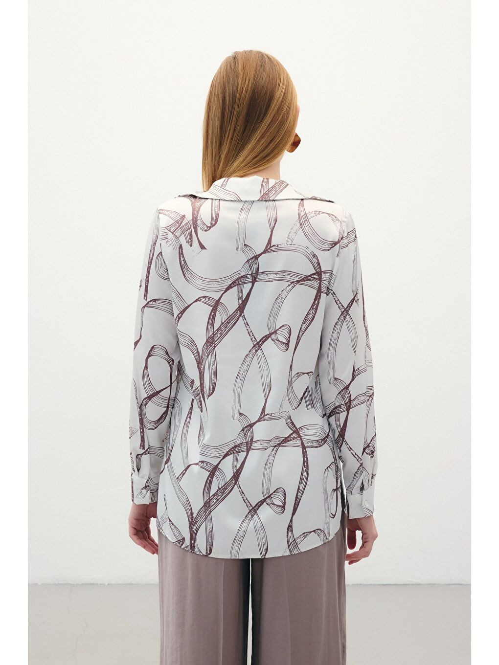 Kahverengi Desenli Klasik Gömlek - Kahve-7