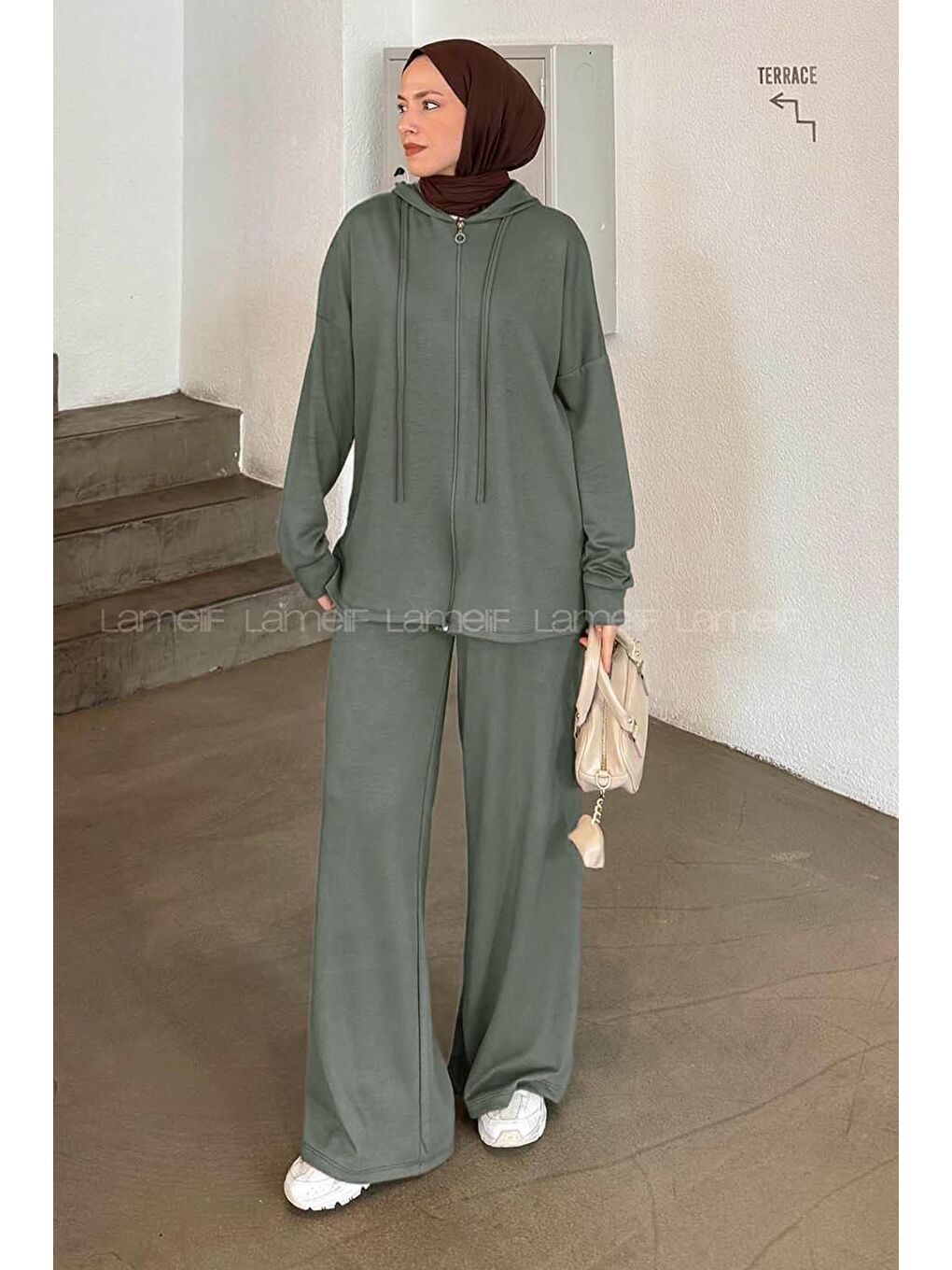 Kapüşonlu Takım Haki