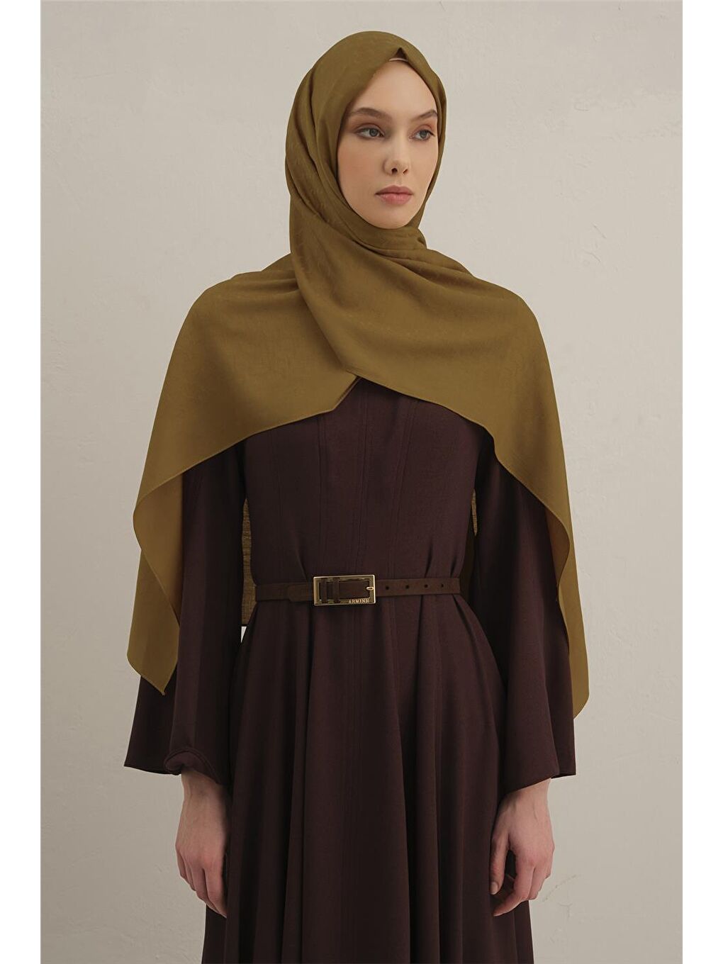 Yeşil Link Desen Bambu Pamuk Şal 71