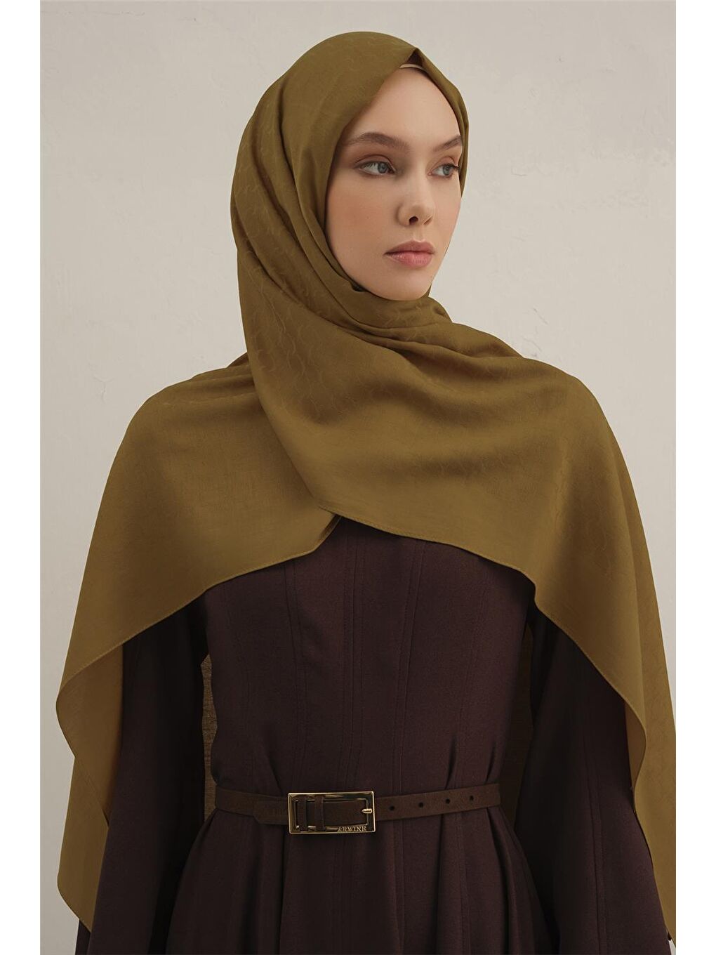 Yeşil Link Desen Bambu Pamuk Şal 71-1