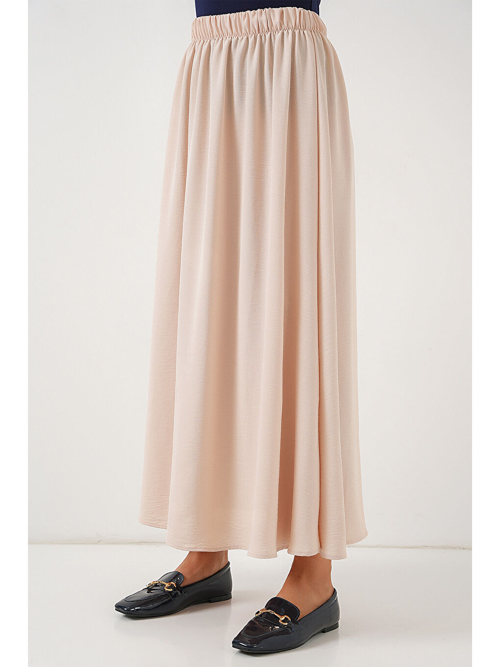 Kadın Uzun Ayrobin Etek 8050 - Bej-1