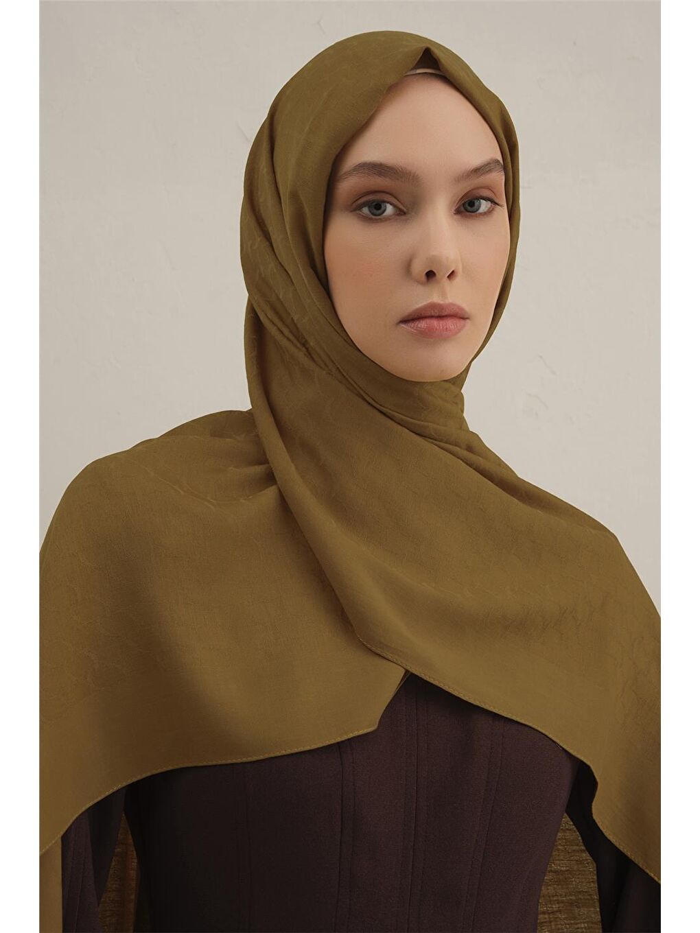 Yeşil Link Desen Bambu Pamuk Şal 71-2