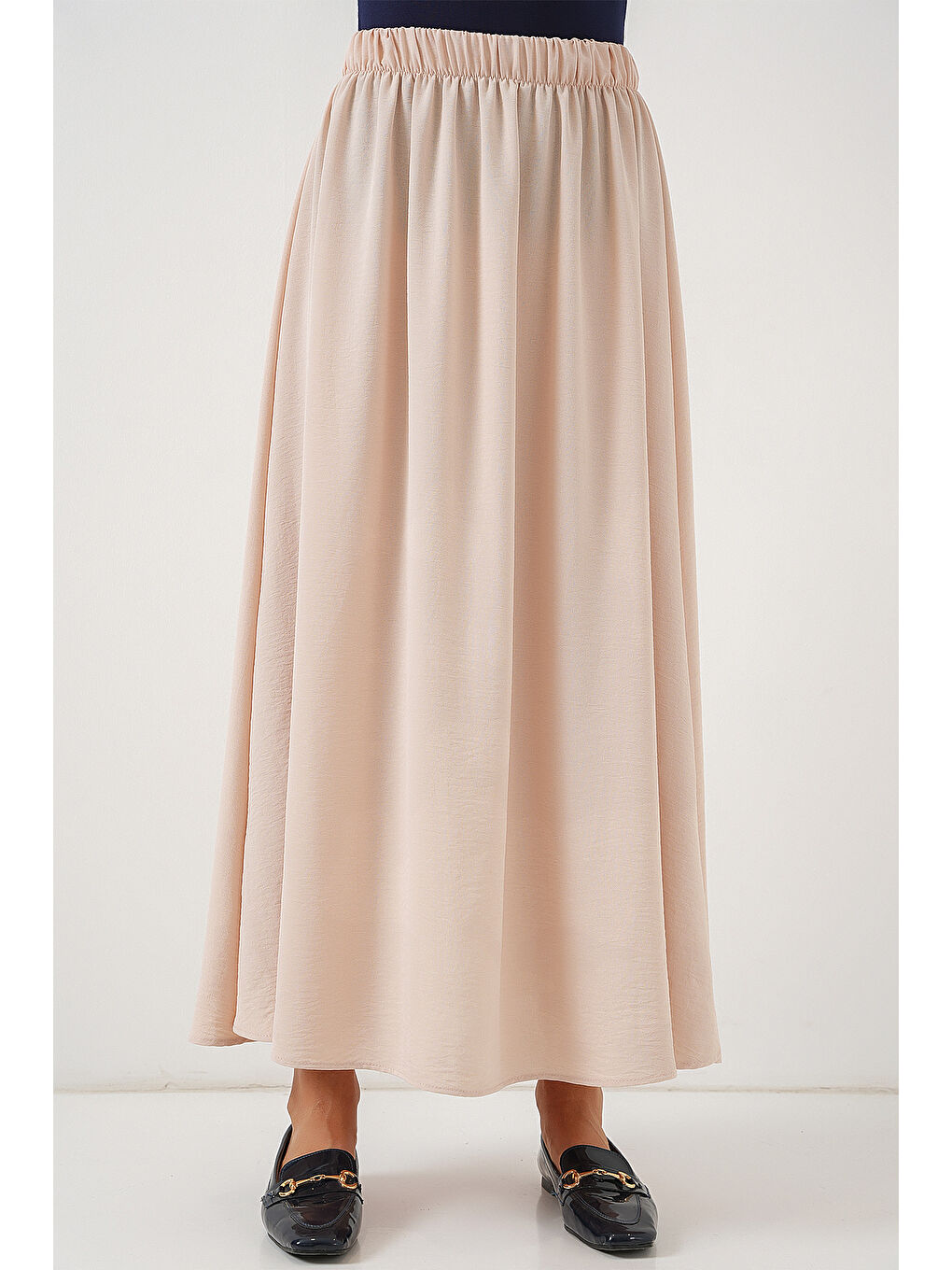 Kadın Uzun Ayrobin Etek 8050 - Bej-3