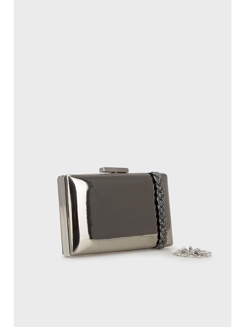 Gri Zincir Askılı Abiye Çanta 3471373AYNA-1