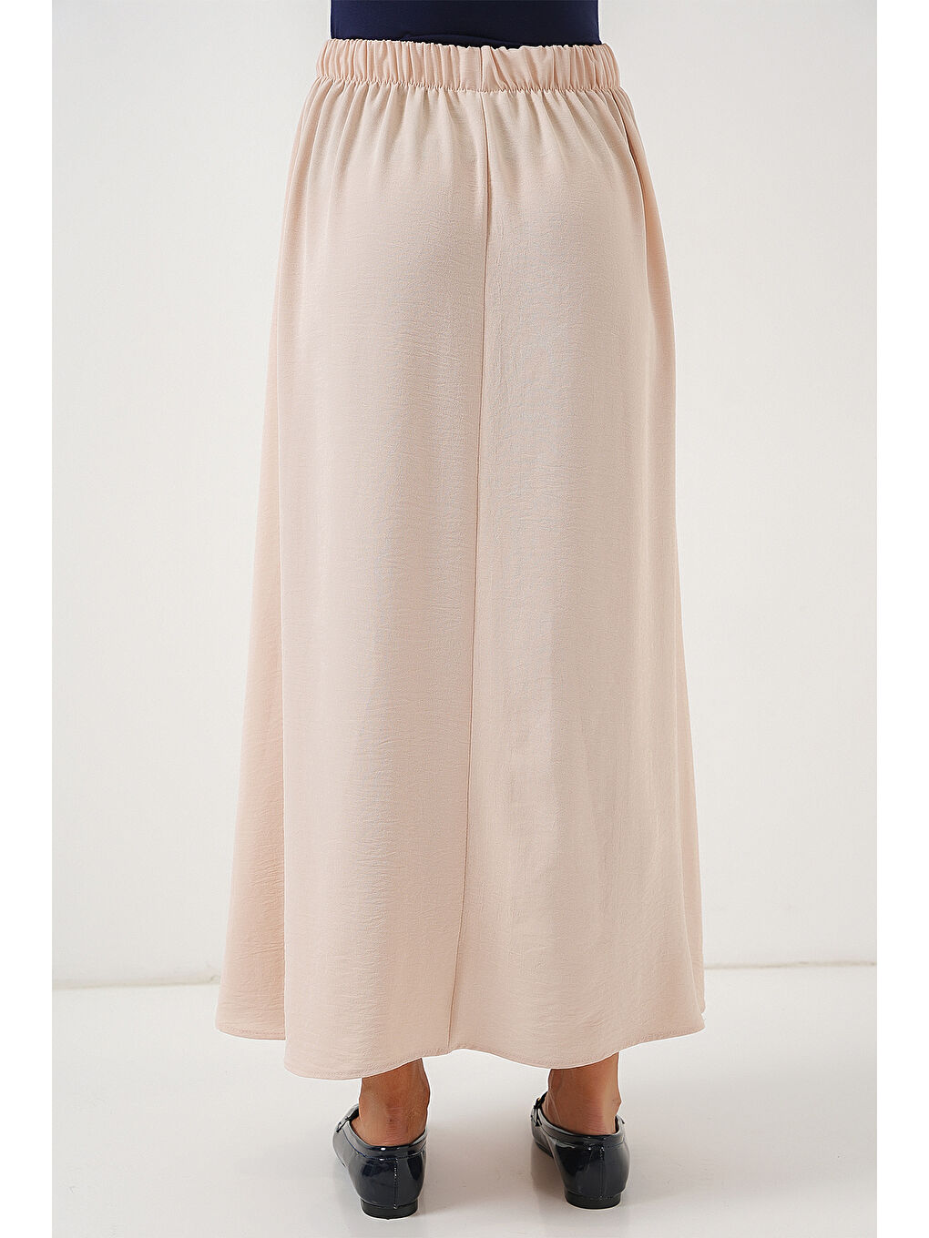 Kadın Uzun Ayrobin Etek 8050 - Bej-5