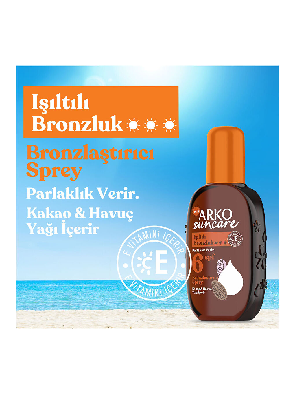 Arko Beyaz Suncare Spf6 Bronzlaştırıcı Güneş Yağı Sprey 220 ml - 2