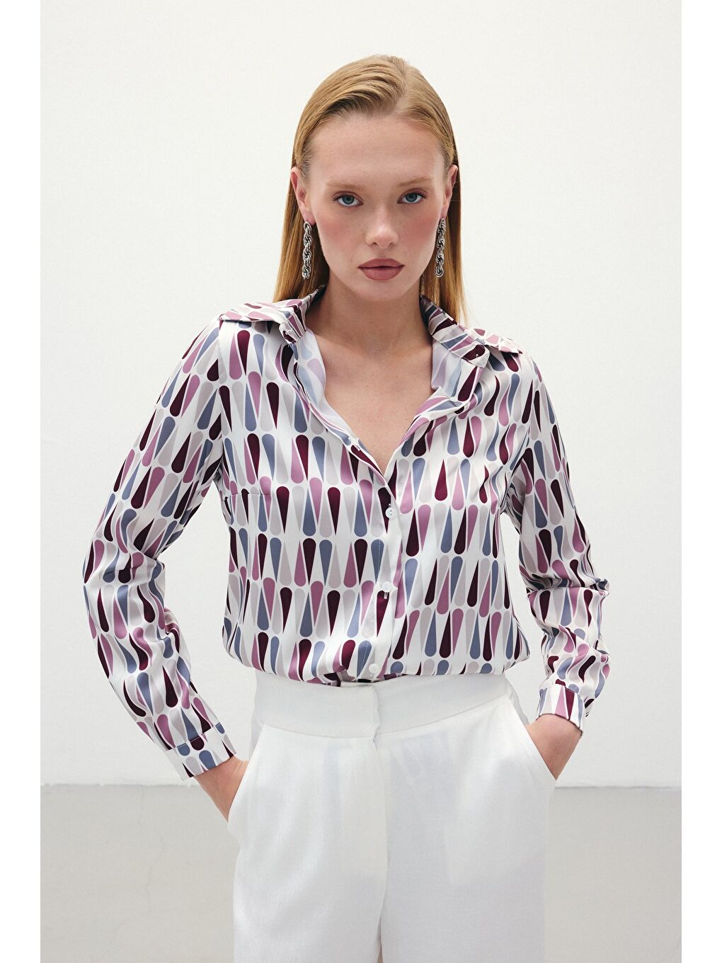 Düz Klasik Gömlek - Bordo