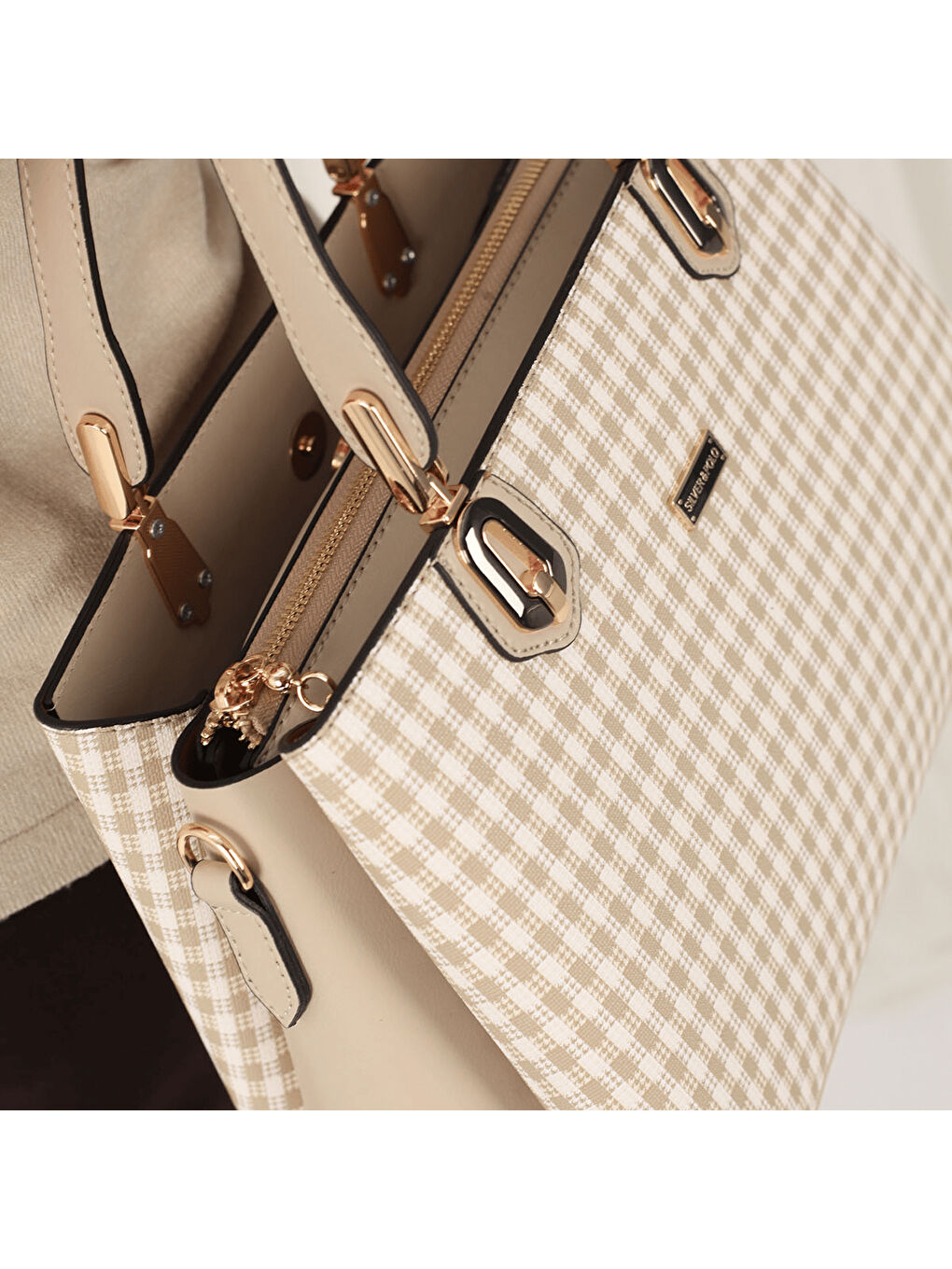 Kadın SP1253-M191 SILVER POLO El Çantası Kum Beji-Kum-6