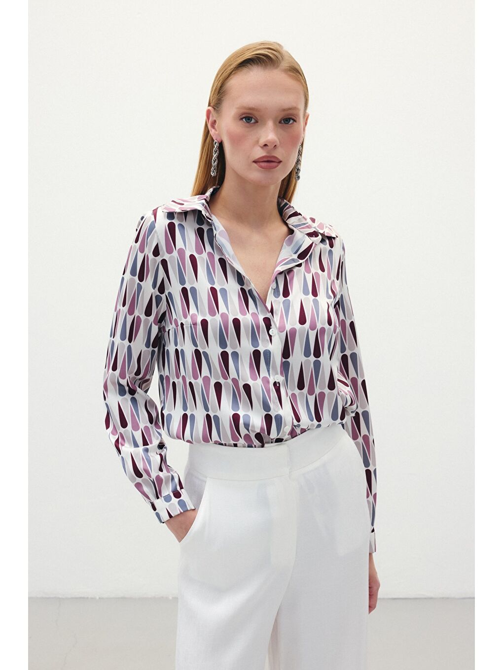 Düz Klasik Gömlek - Bordo-2