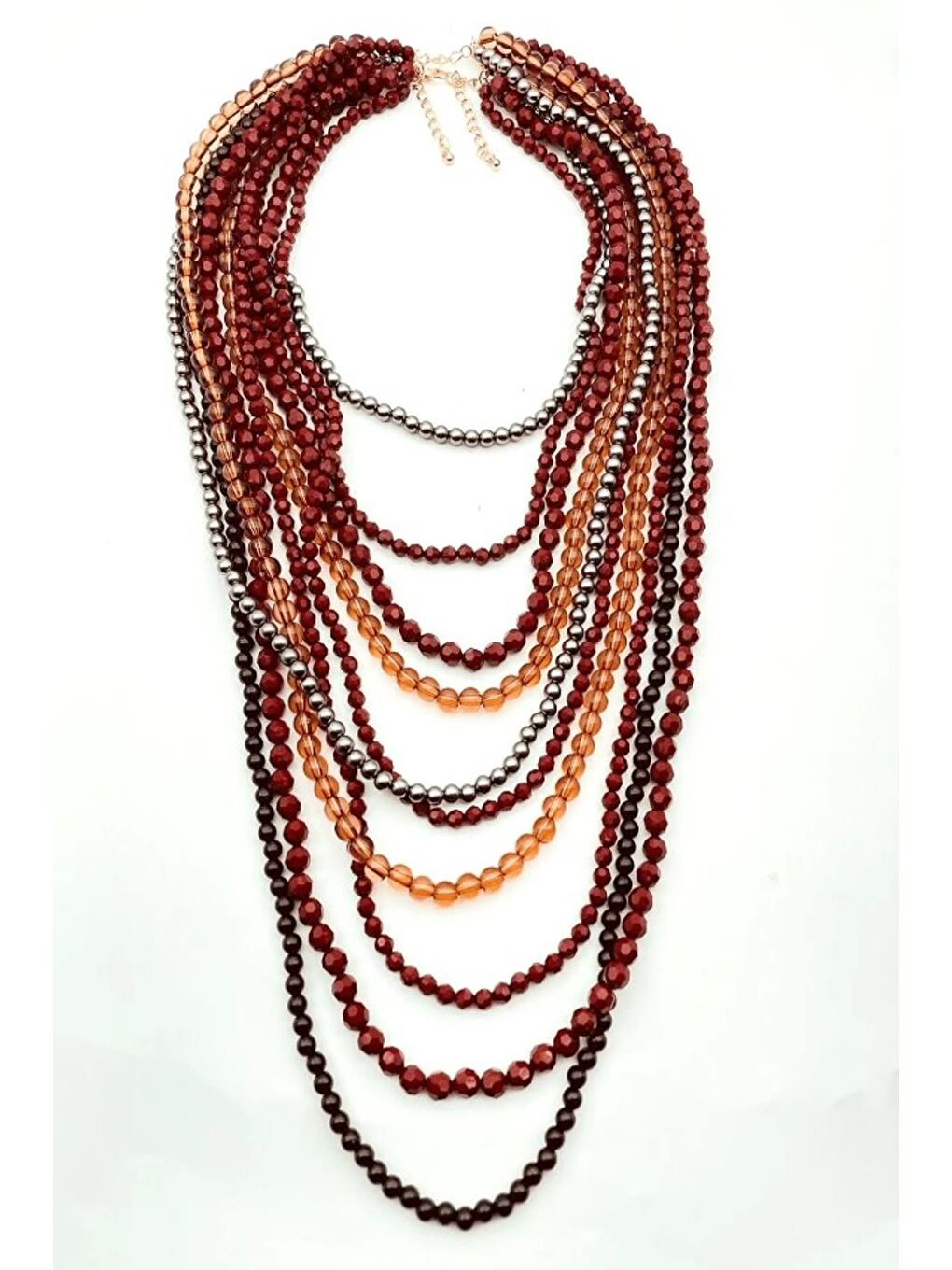 Karışık Çok Katlı Elegant Boncuklu Kadın Kolye