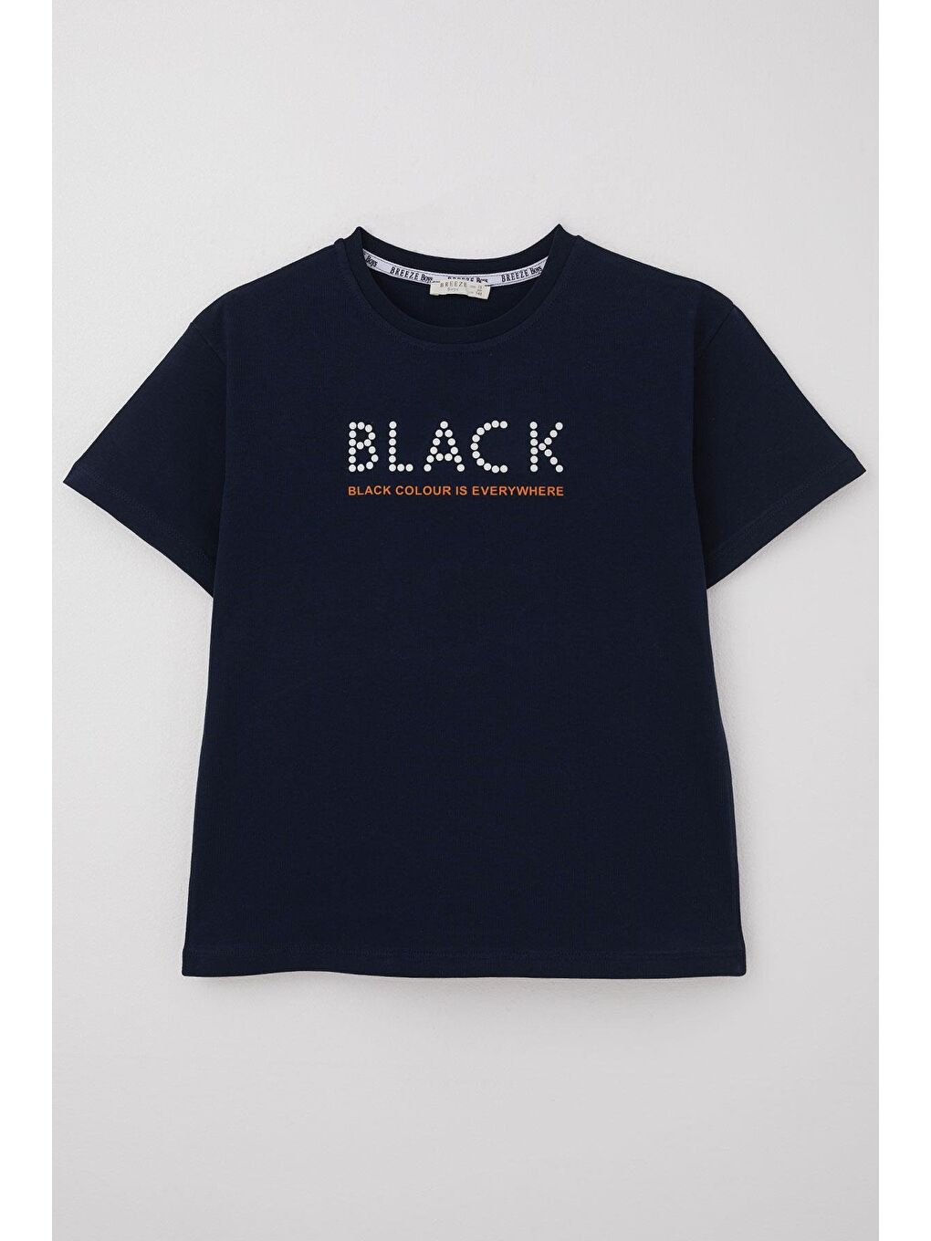 Erkek Çocuk Tişört Kabartma Detaylı Yazı Baskılı Lacivert (9-12 Yaş)