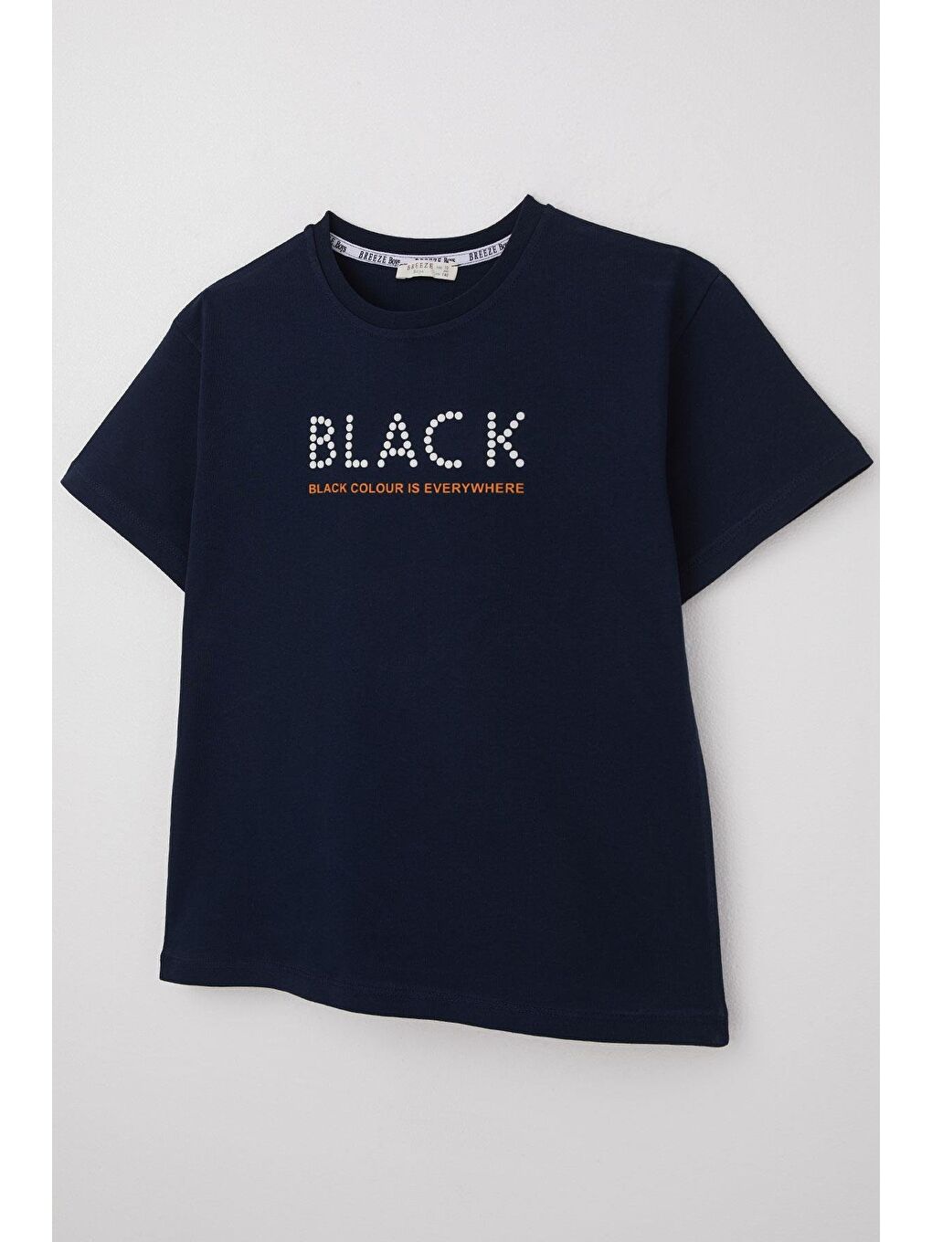 Erkek Çocuk Tişört Kabartma Detaylı Yazı Baskılı Lacivert (9-12 Yaş)-2