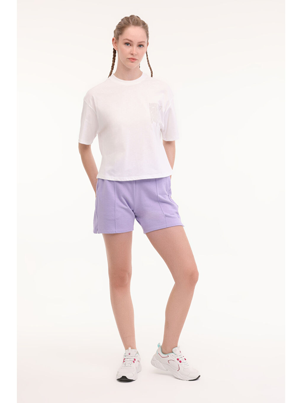 WL FUJI 20F209 5FX Mor Kadın Şort-2