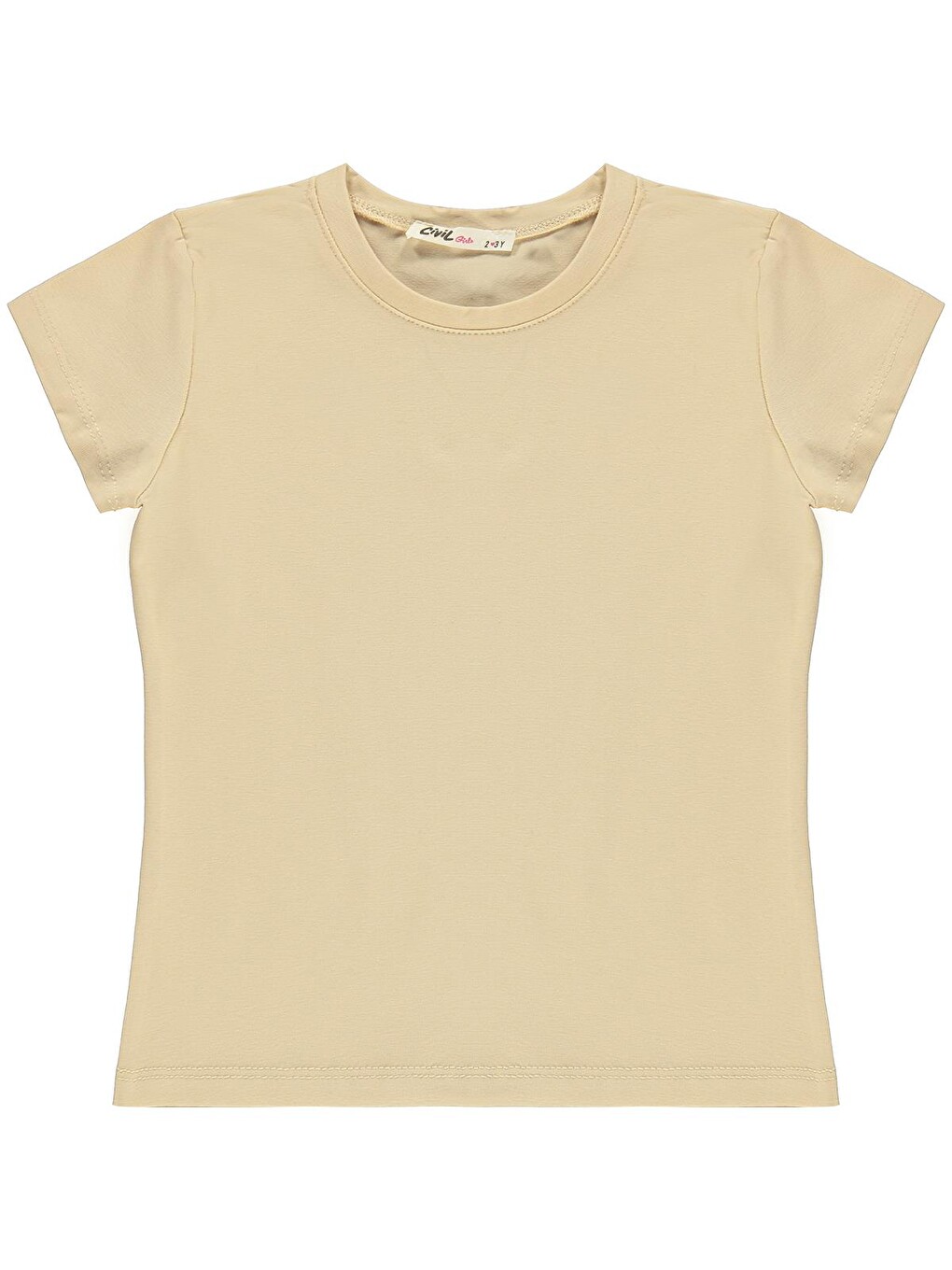 Girls Basic 2-5 Yaş Tişört - Bej