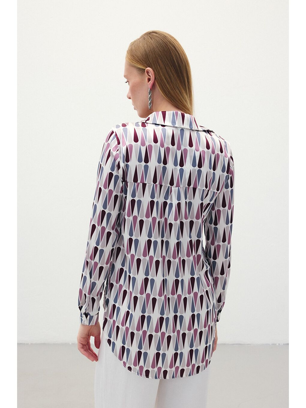 Düz Klasik Gömlek - Bordo-6