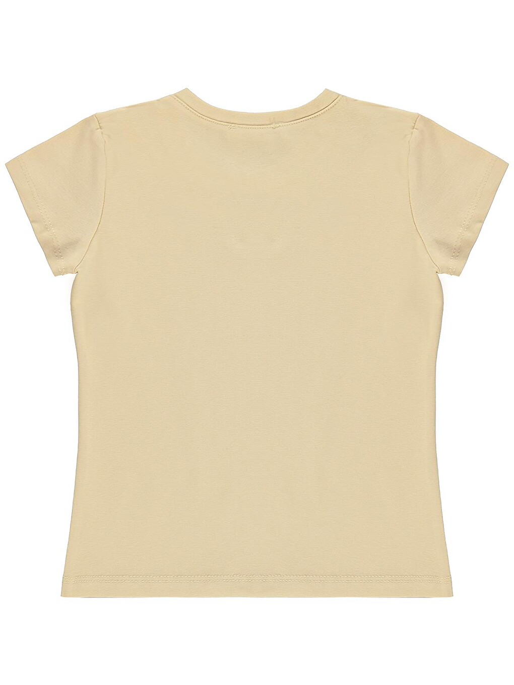 Girls Basic 2-5 Yaş Tişört - Bej-1