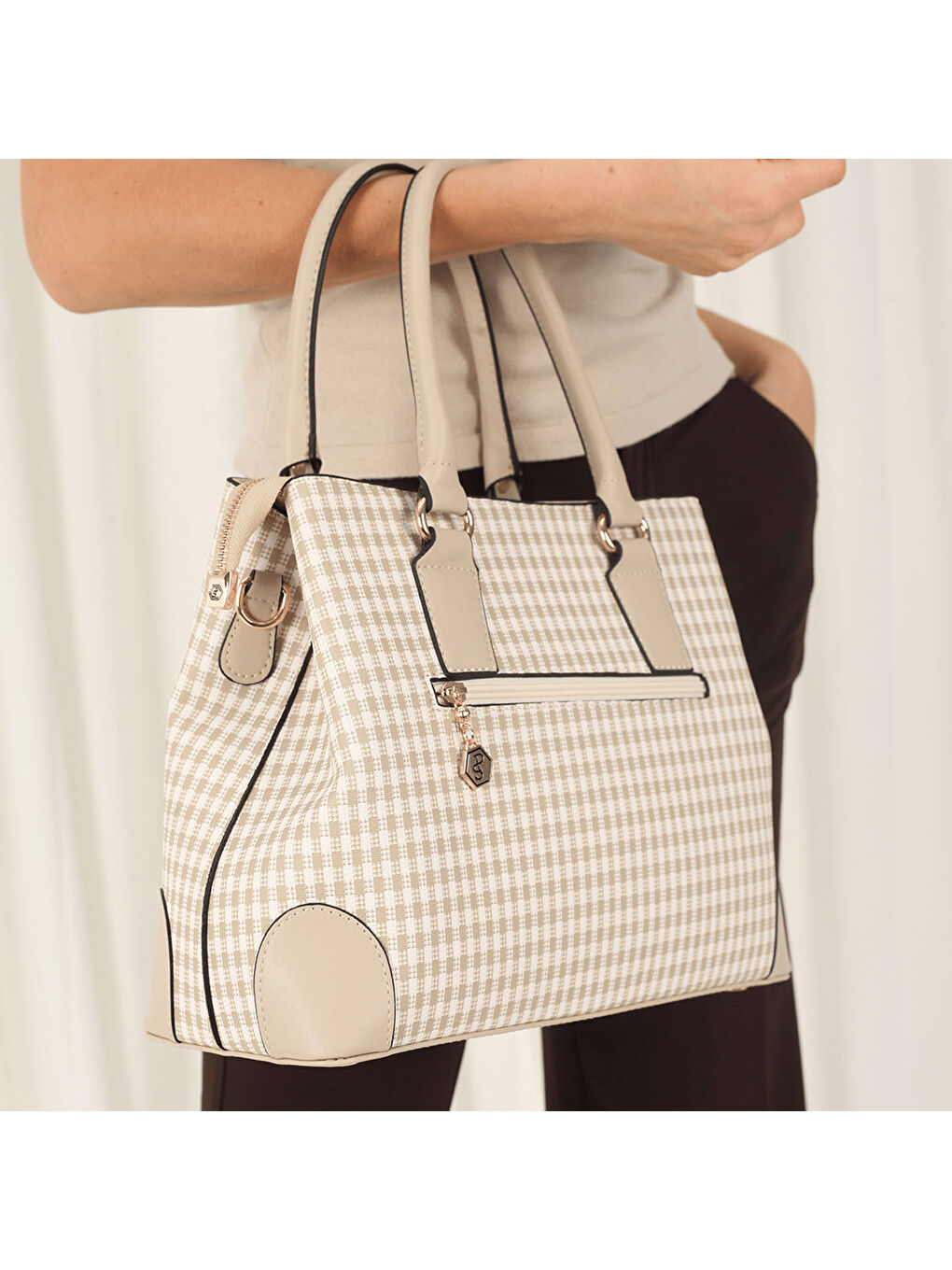 Kadın SP667-M191 SILVER POLO El Çantası Kum Beji-Kum-6