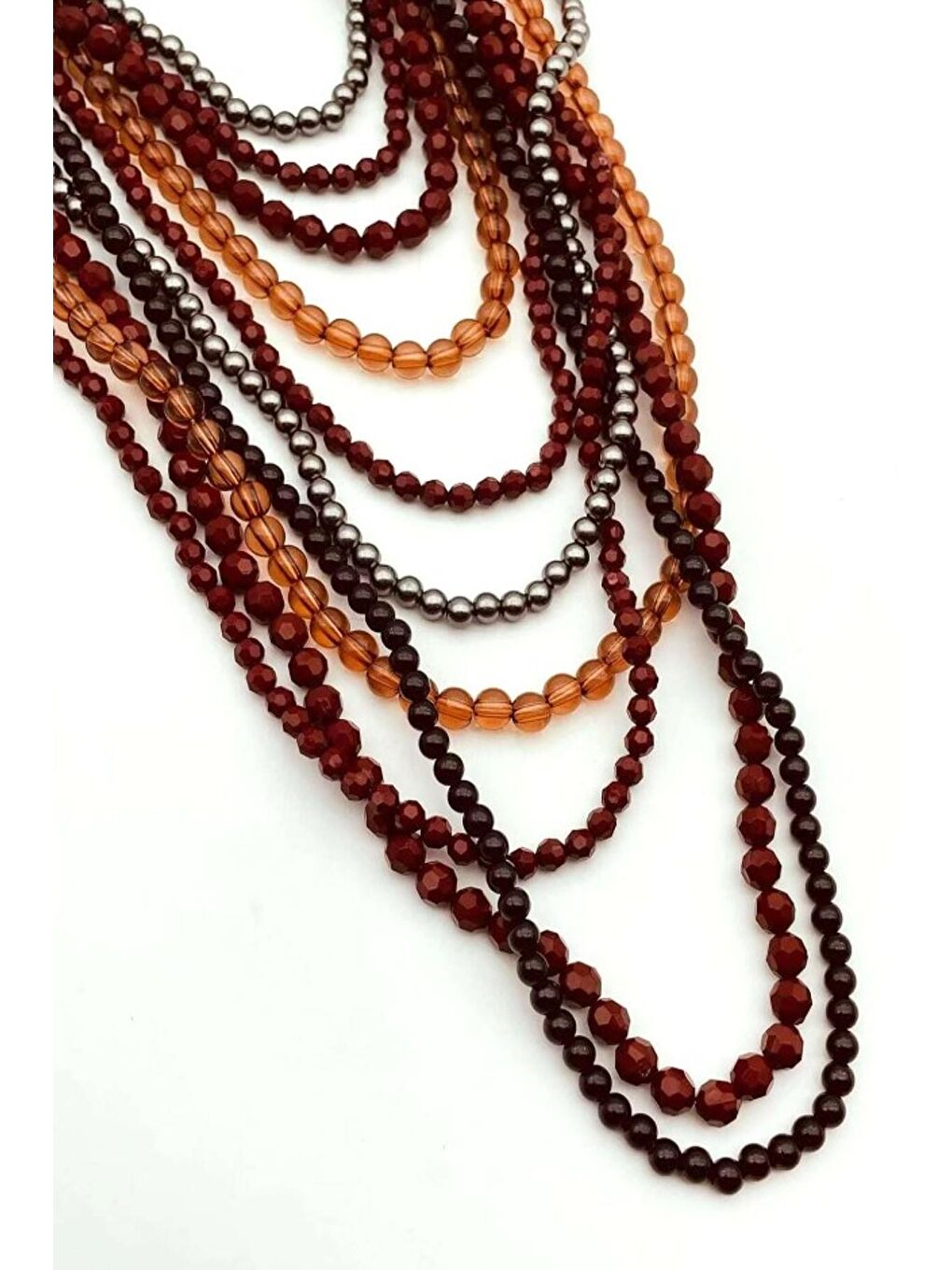 Karışık Çok Katlı Elegant Boncuklu Kadın Kolye-2