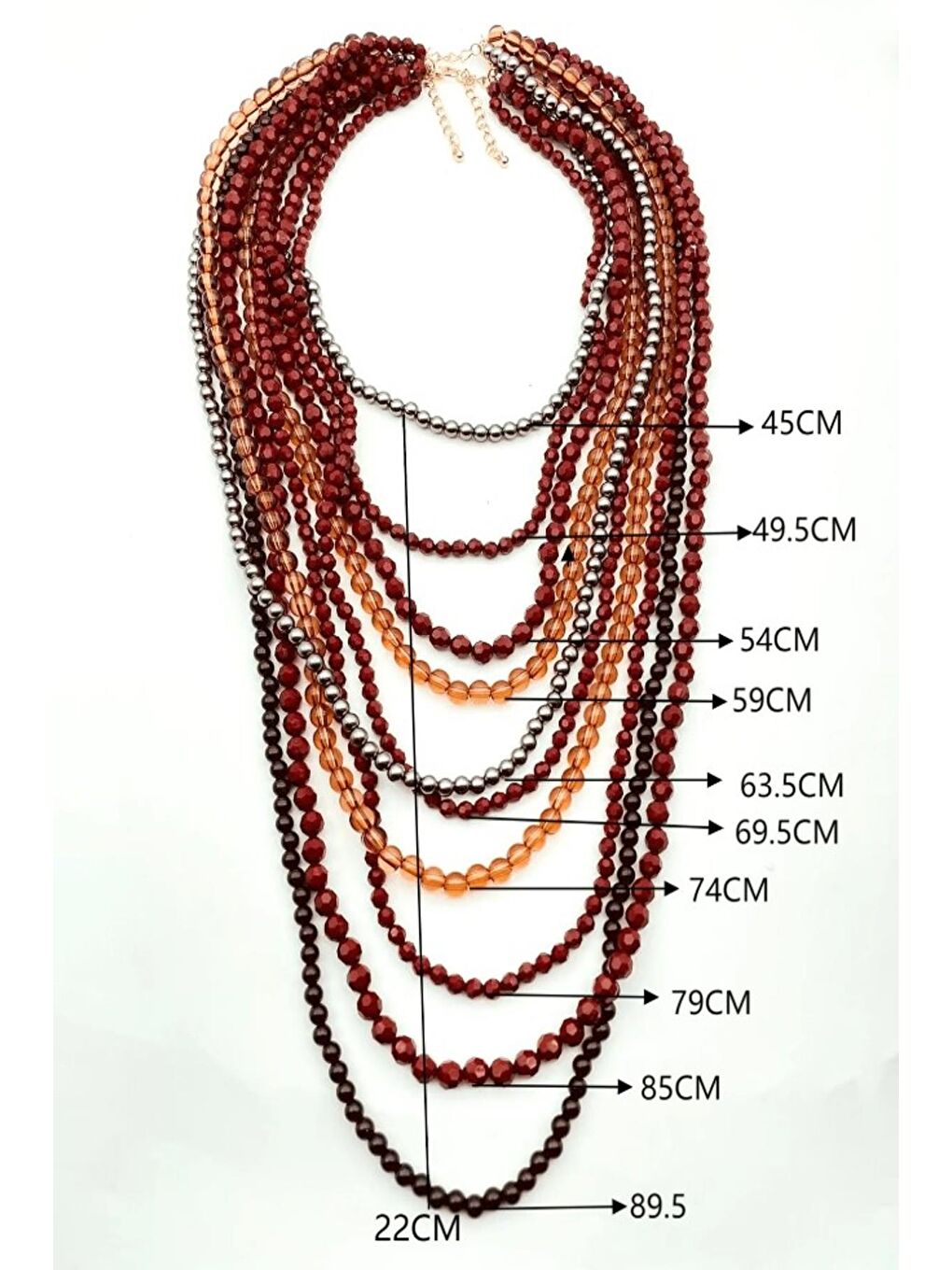 Karışık Çok Katlı Elegant Boncuklu Kadın Kolye-3