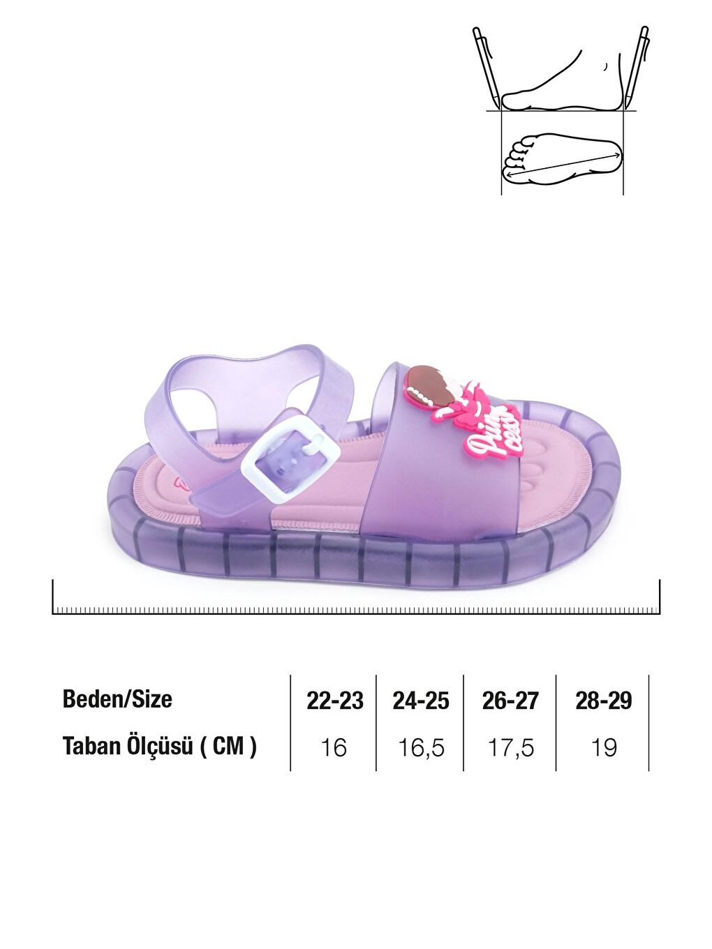 Lila Prenses Kız Çocuk Yazlık Airblow Tokalı Ayarlanabilir Rahat Işıklı Taban Günlük Sandalet-3