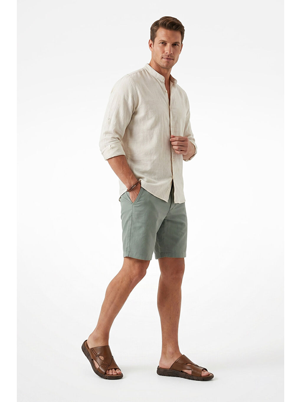 Kahverengi Erkek KAHVERENGİ Hakiki Deri Comfort Terlik-2