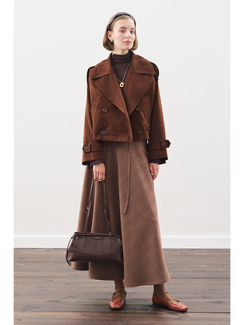 Süet Trenç Ceket Kahverengi-2