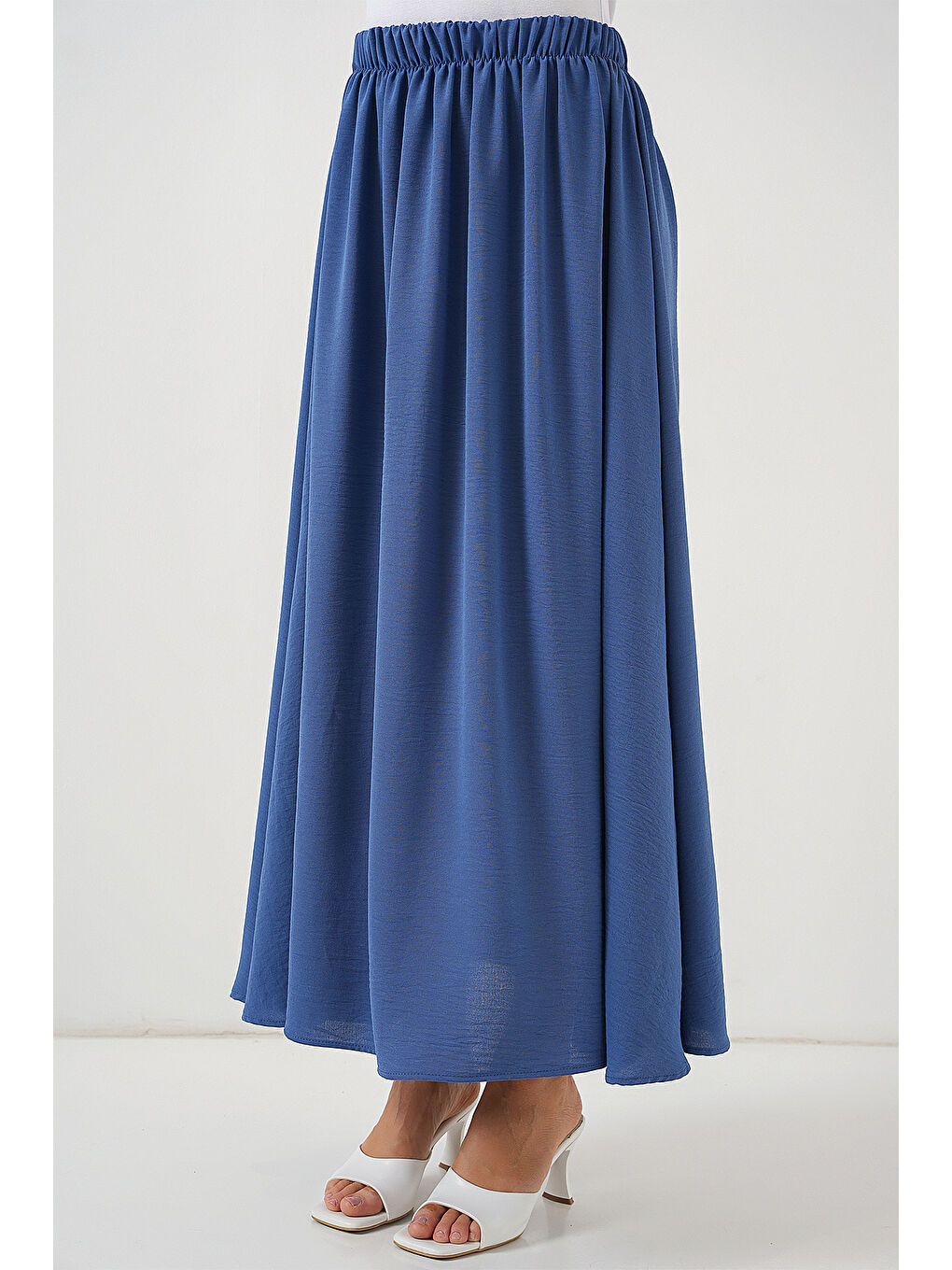 Kadın Uzun Ayrobin Etek 8050 - İndigo-1
