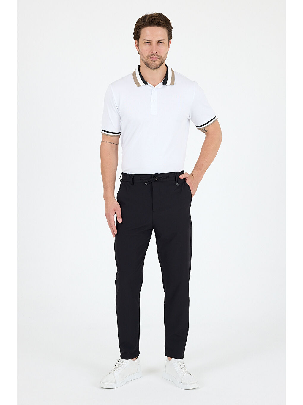 Siyah Spor ve Günlük Rahat Cool %92Polyester %8Elastan Esnek Kumaş Erkek Jogger Pantolon Eşofman Altı 3670