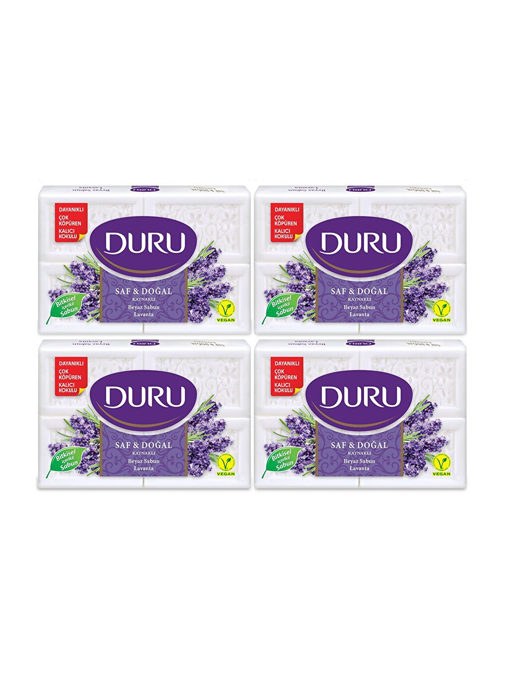 Duru Beyaz Saf & Doğal Kaynaklı Lavanta 16 Adet Beyaz Kalıp Sabun 4x600gr