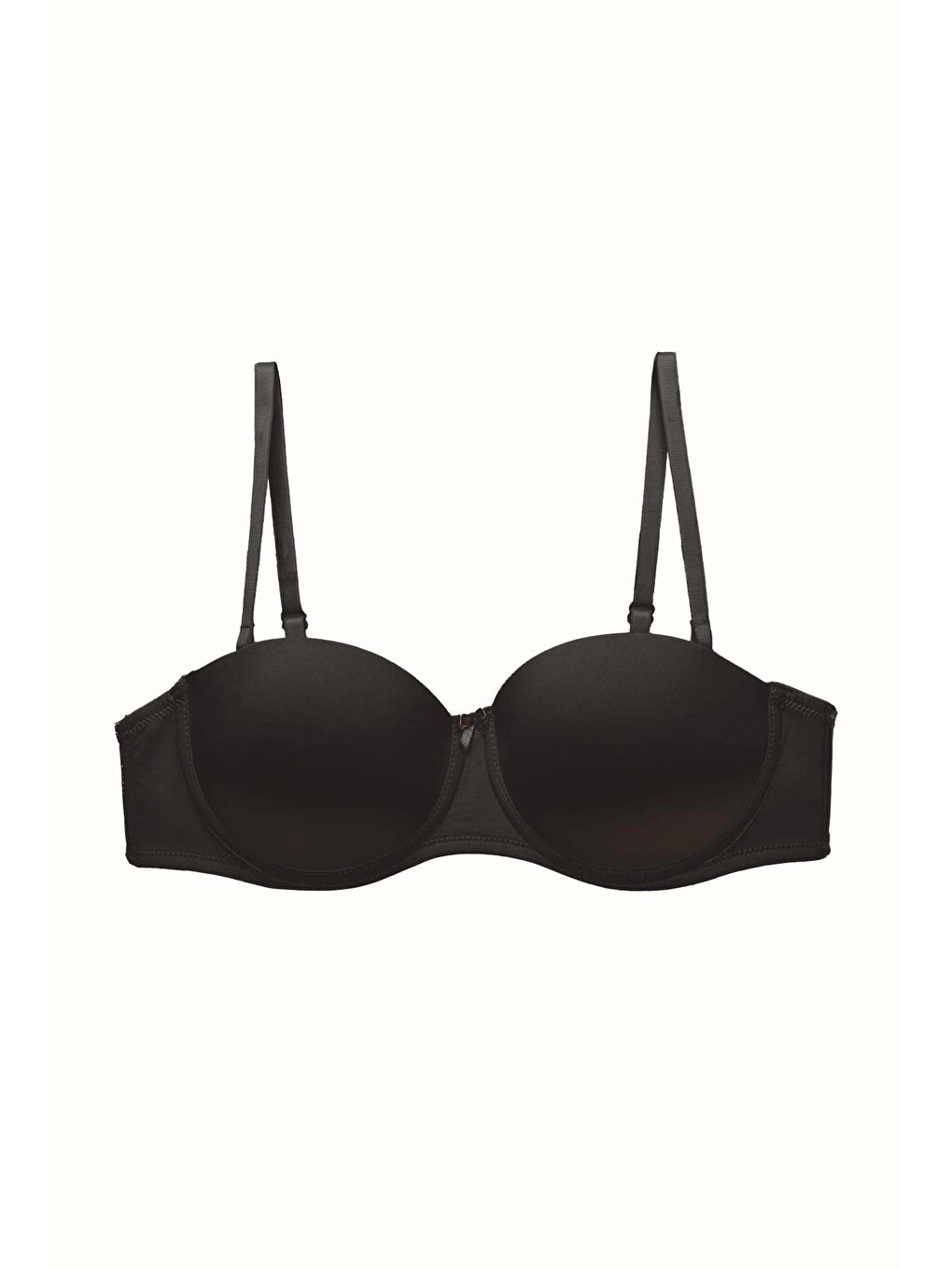 3'Lü Paket Dolgusuz Straplez Yumuşak Kaplı Örme Sütyen C37050 Siyah/Ten-2
