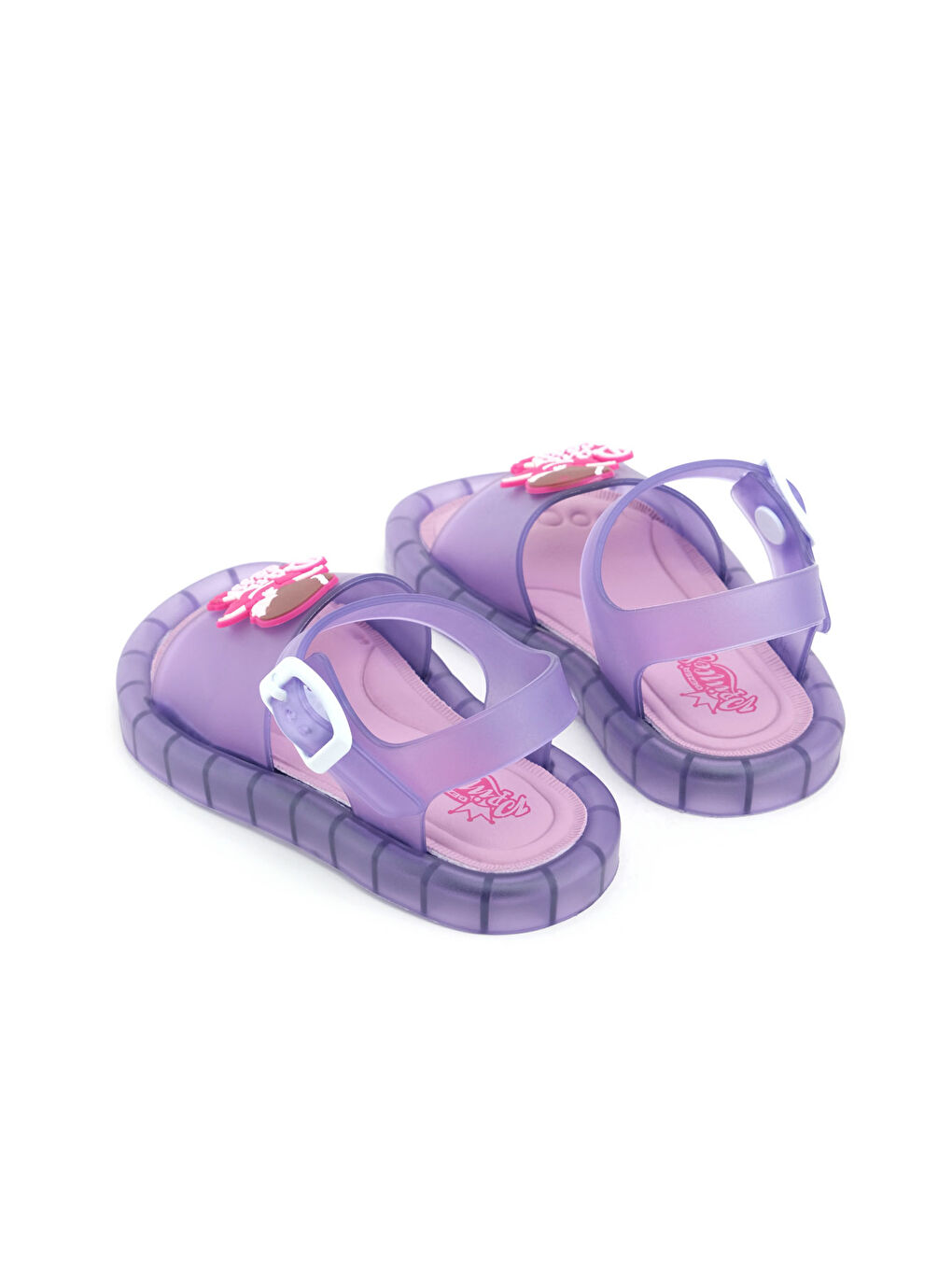 Lila Prenses Kız Çocuk Yazlık Airblow Tokalı Ayarlanabilir Rahat Işıklı Taban Günlük Sandalet-4