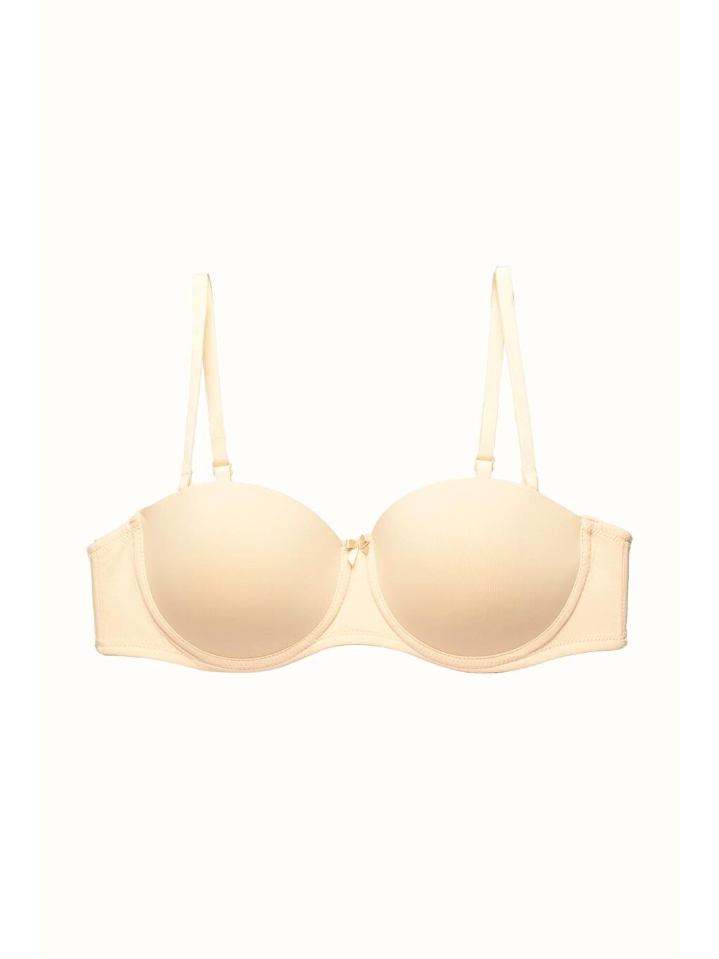 3'Lü Paket Dolgusuz Straplez Yumuşak Kaplı Örme Sütyen C37050 Siyah/Ten-4