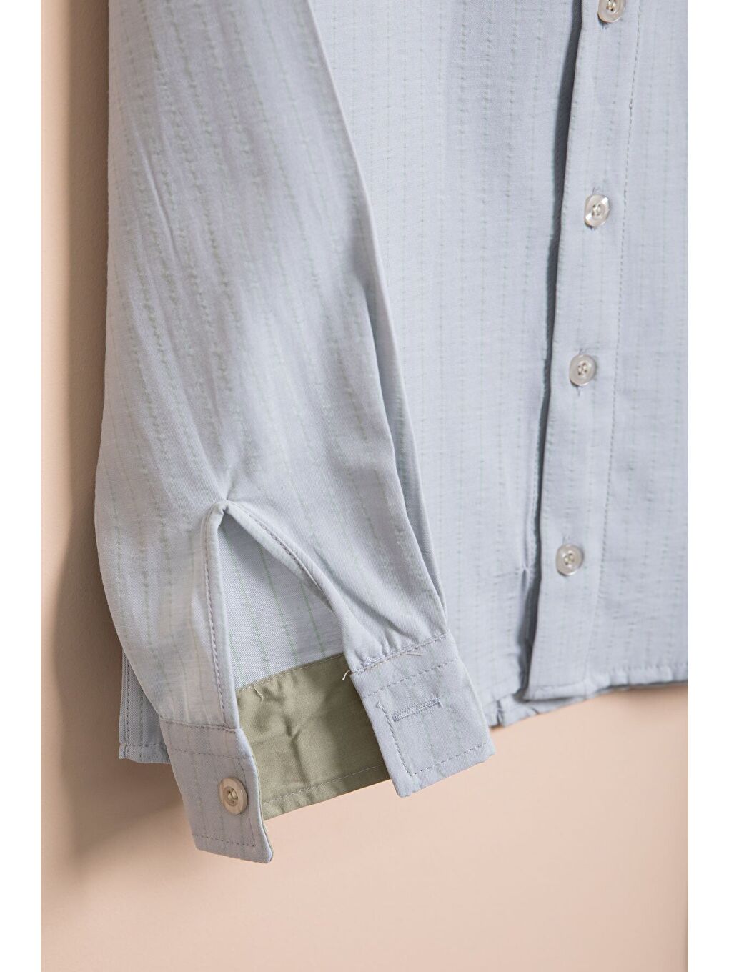 Gri Çizgili Gömlekli Paraşüt Pantolonlu Erkek Çocuk 2li Takım 23263-3