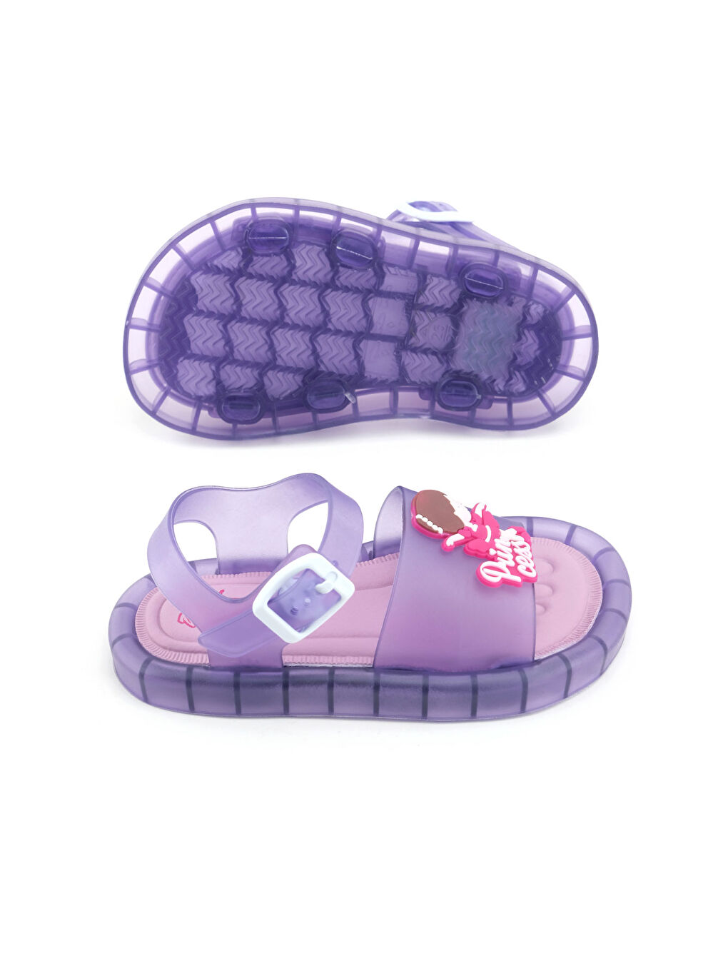 Lila Prenses Kız Çocuk Yazlık Airblow Tokalı Ayarlanabilir Rahat Işıklı Taban Günlük Sandalet-5