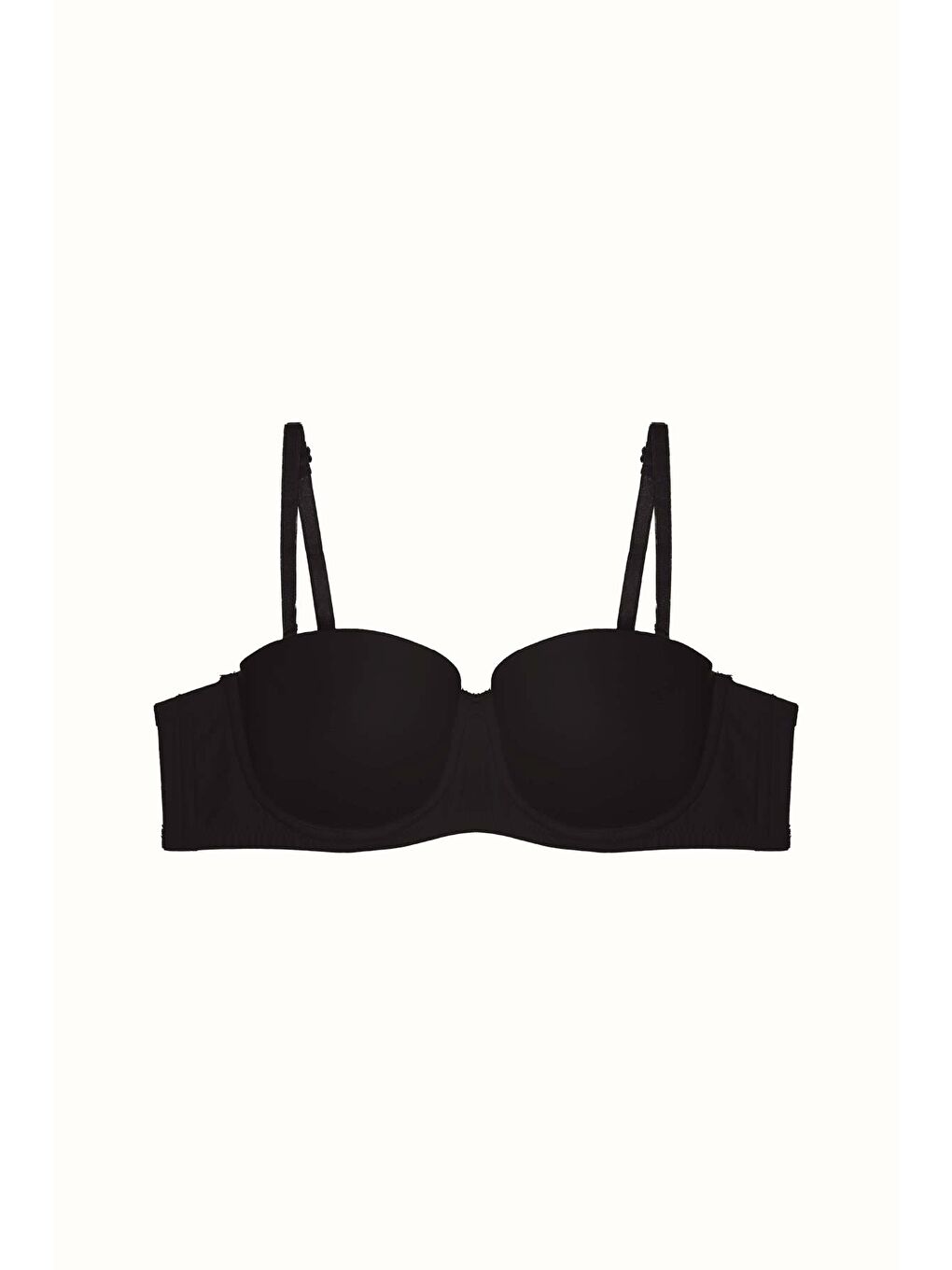 3'Lü Paket Dolgusuz Straplez Yumuşak Kaplı Örme Sütyen C38020 Siyah/Ten-2