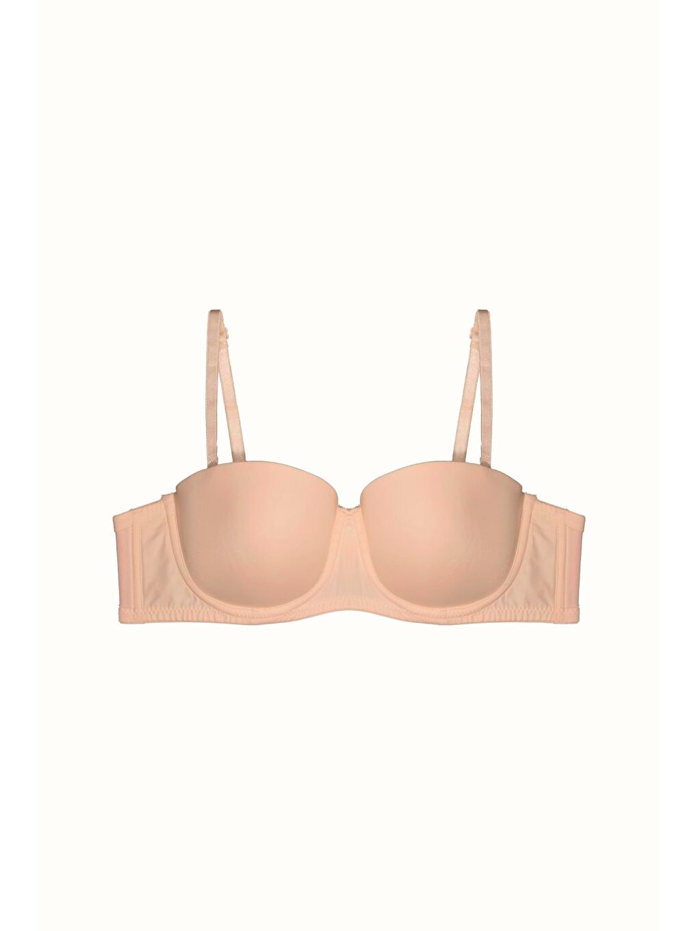 3'Lü Paket Dolgusuz Straplez Yumuşak Kaplı Örme Sütyen C38020 Siyah/Ten-4