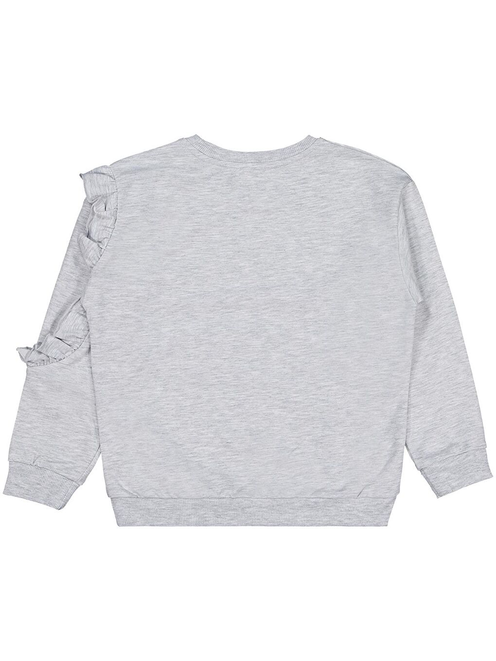 Girls Fırfırlı 6-9 Yaş Sweatshirt - Gri 8-9 Yaş-1