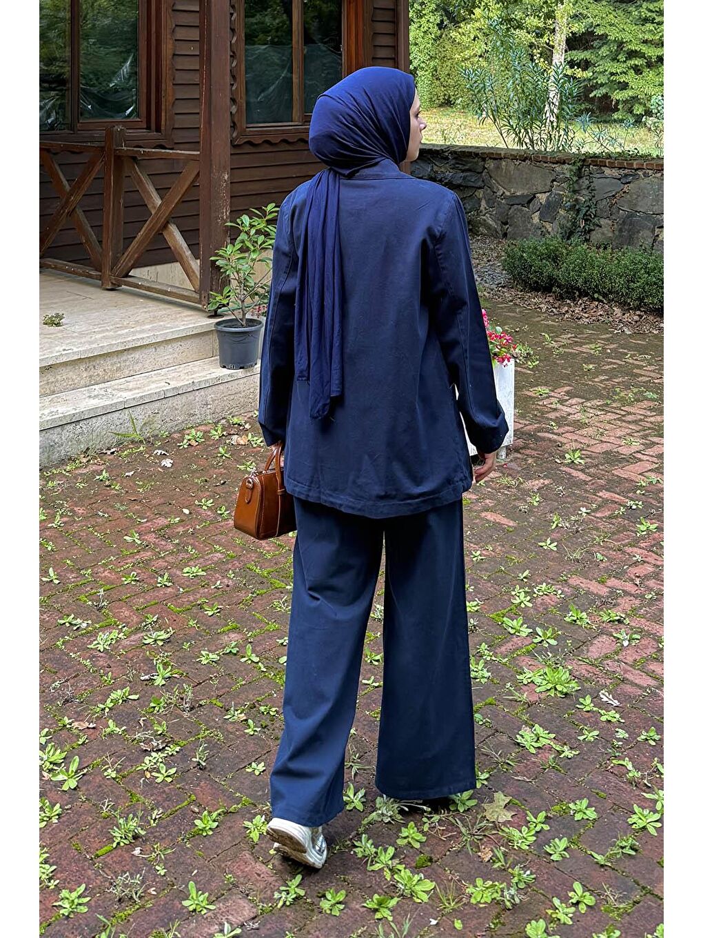 Yan Bağlama Detaylı Pantolonlu Takım Lacivert-3