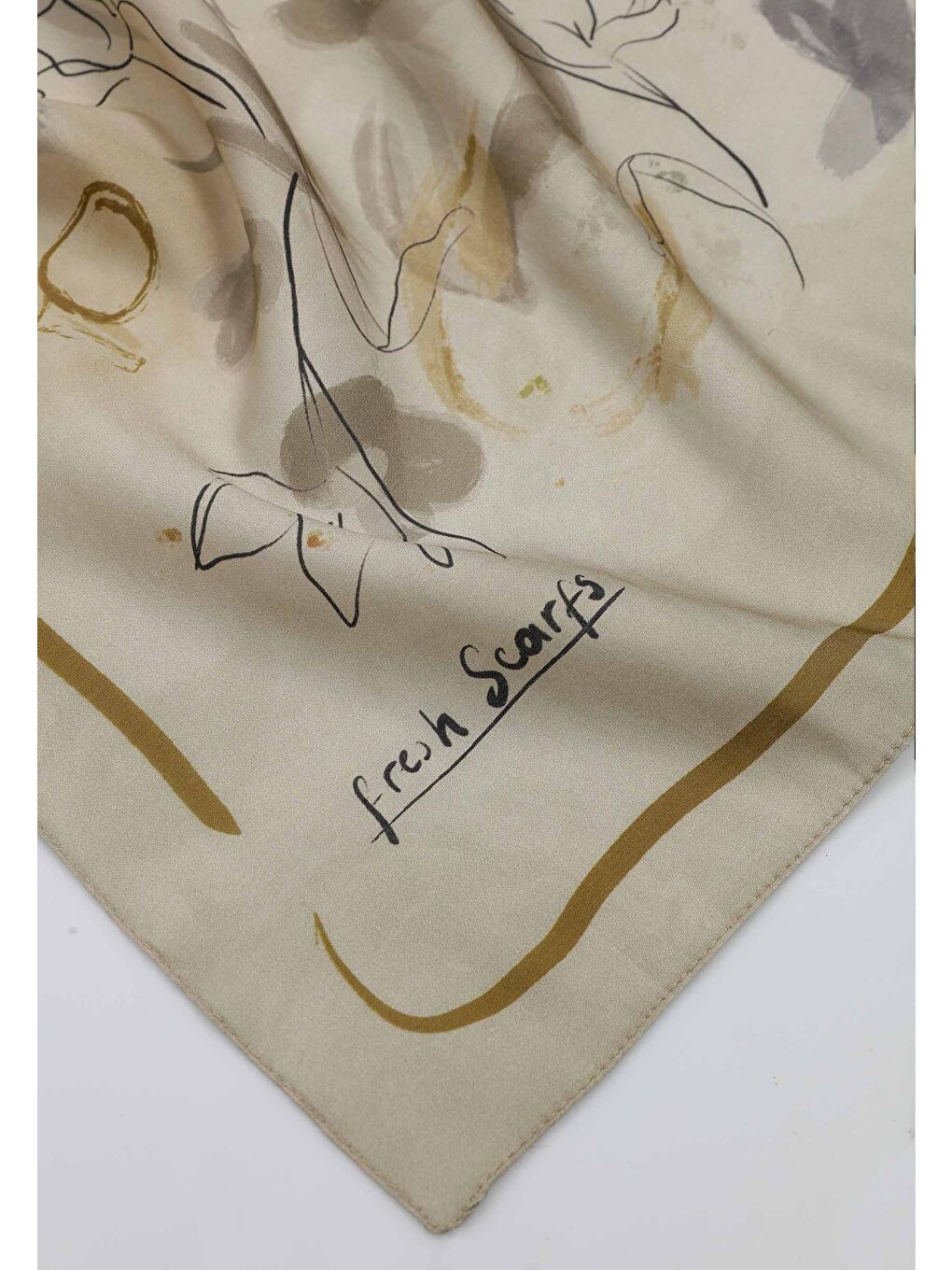 Hera Desen Pamuk İpek Eşarp Soft Yeşil-3