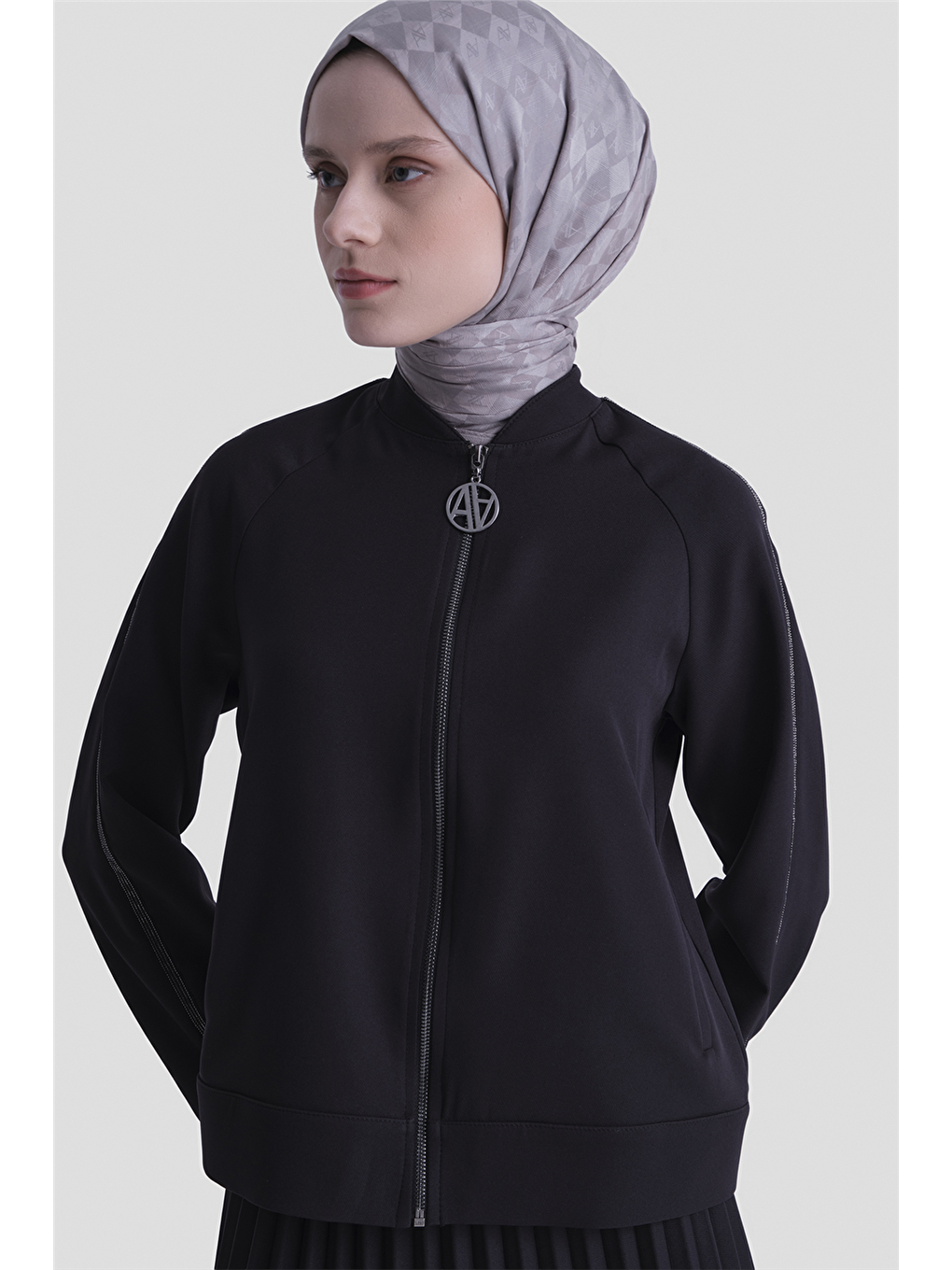 Bomber Ceketli Takım Siyah-3