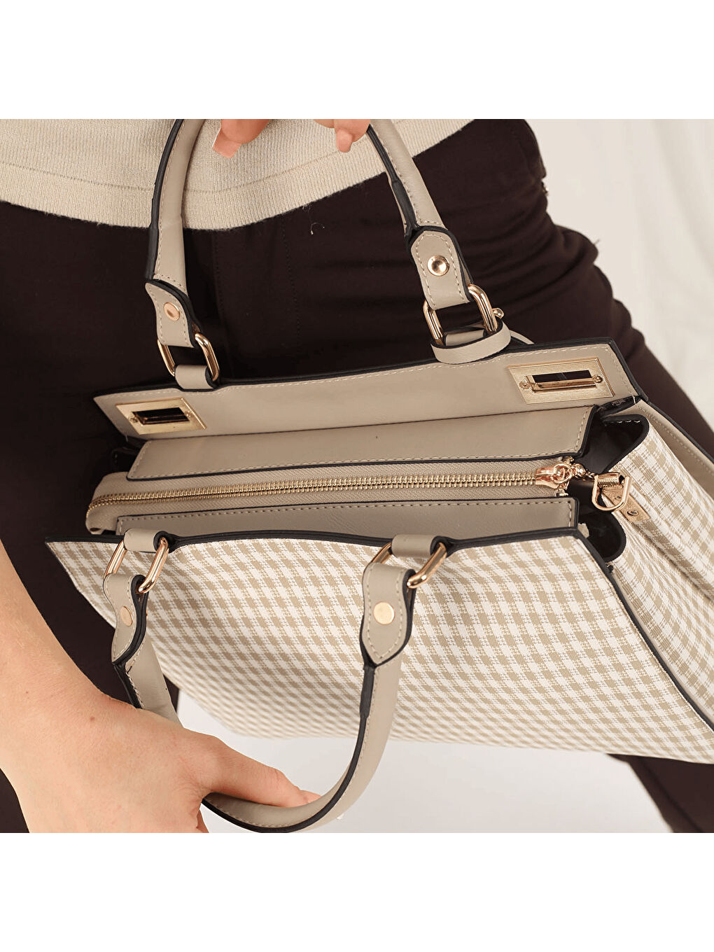 Kadın SP1174-M191 SILVER POLO El Çantası Kum Beji-Kum-6