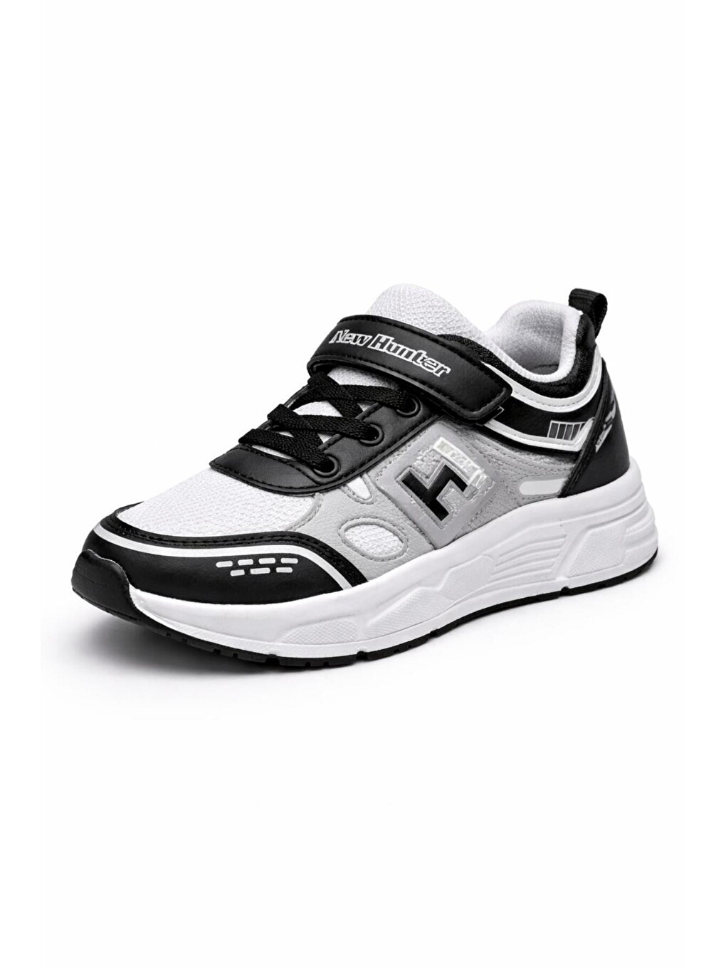 Beyaz Unisex Çocuk Spor Günlük Hafif Taban Cırtlı Bağcıklı Nefes Alabilen Kaymaz Okul Ve Günlük Sneaker