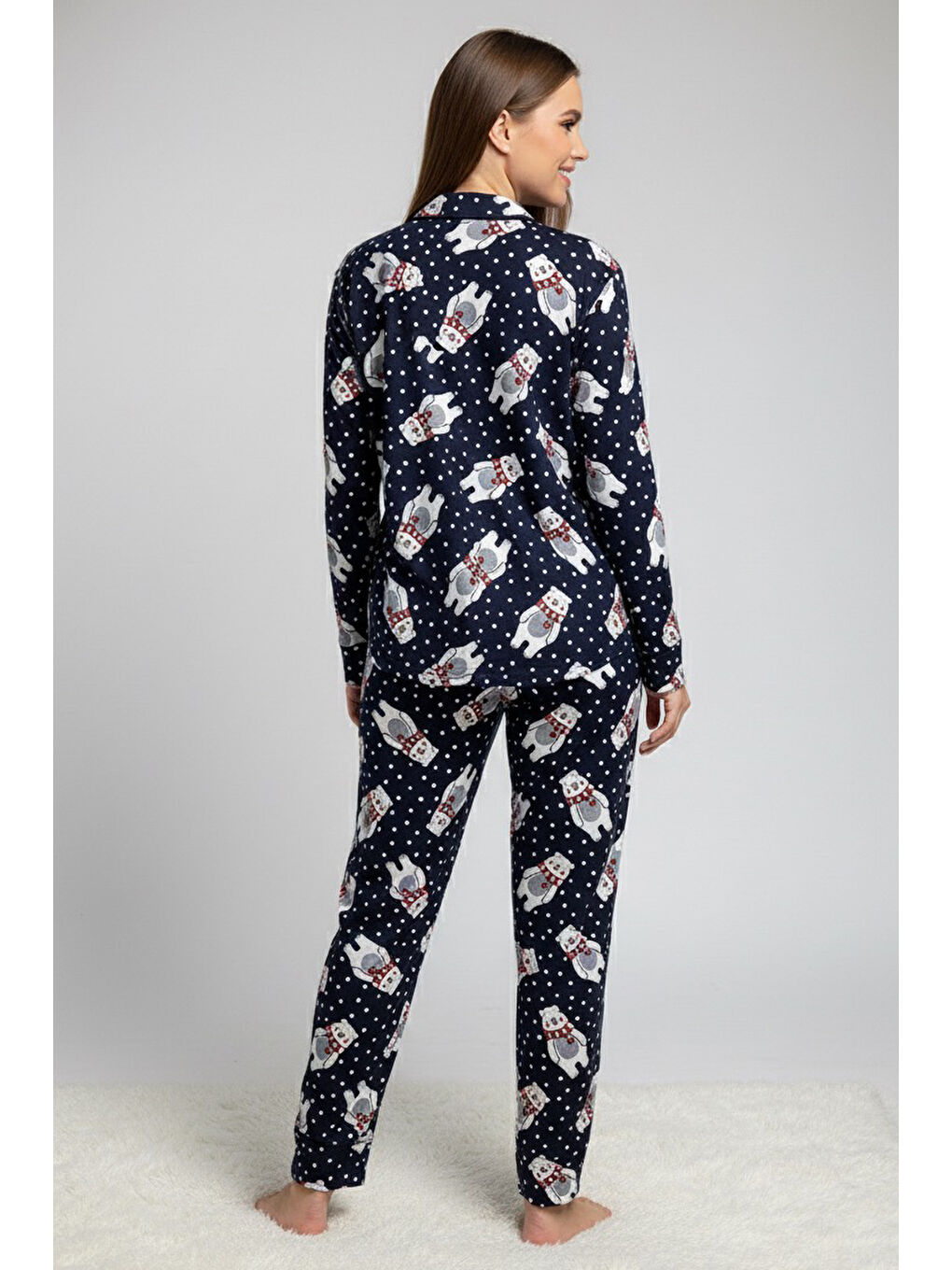 Baskılı Pijama Takımı Lacivert - 28021-LACIVERT-1