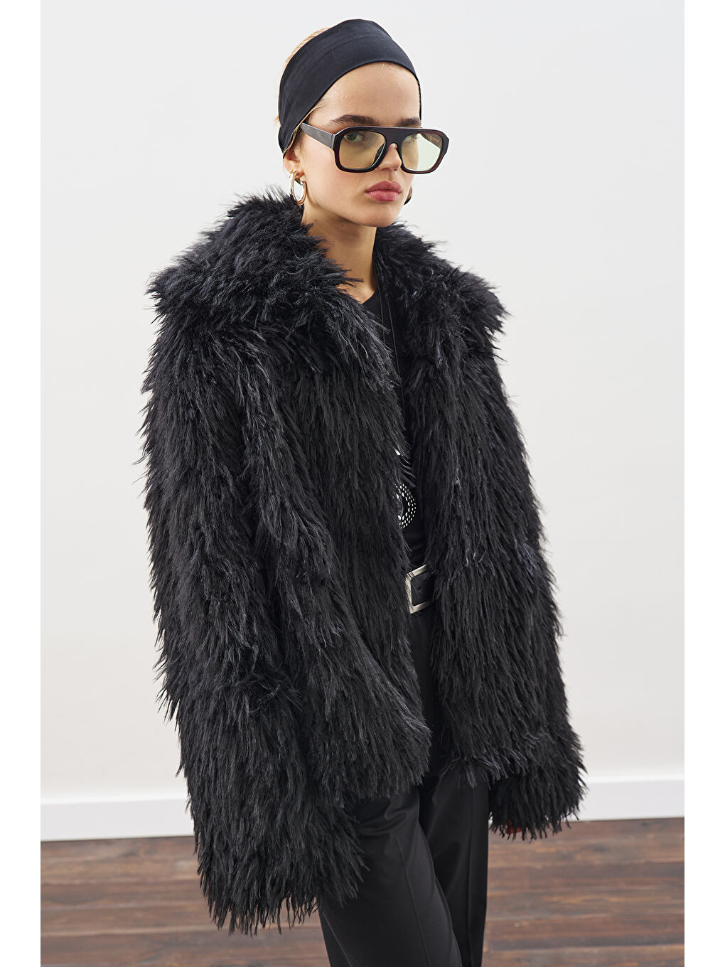 Mara Kürk Ceket Siyah-3