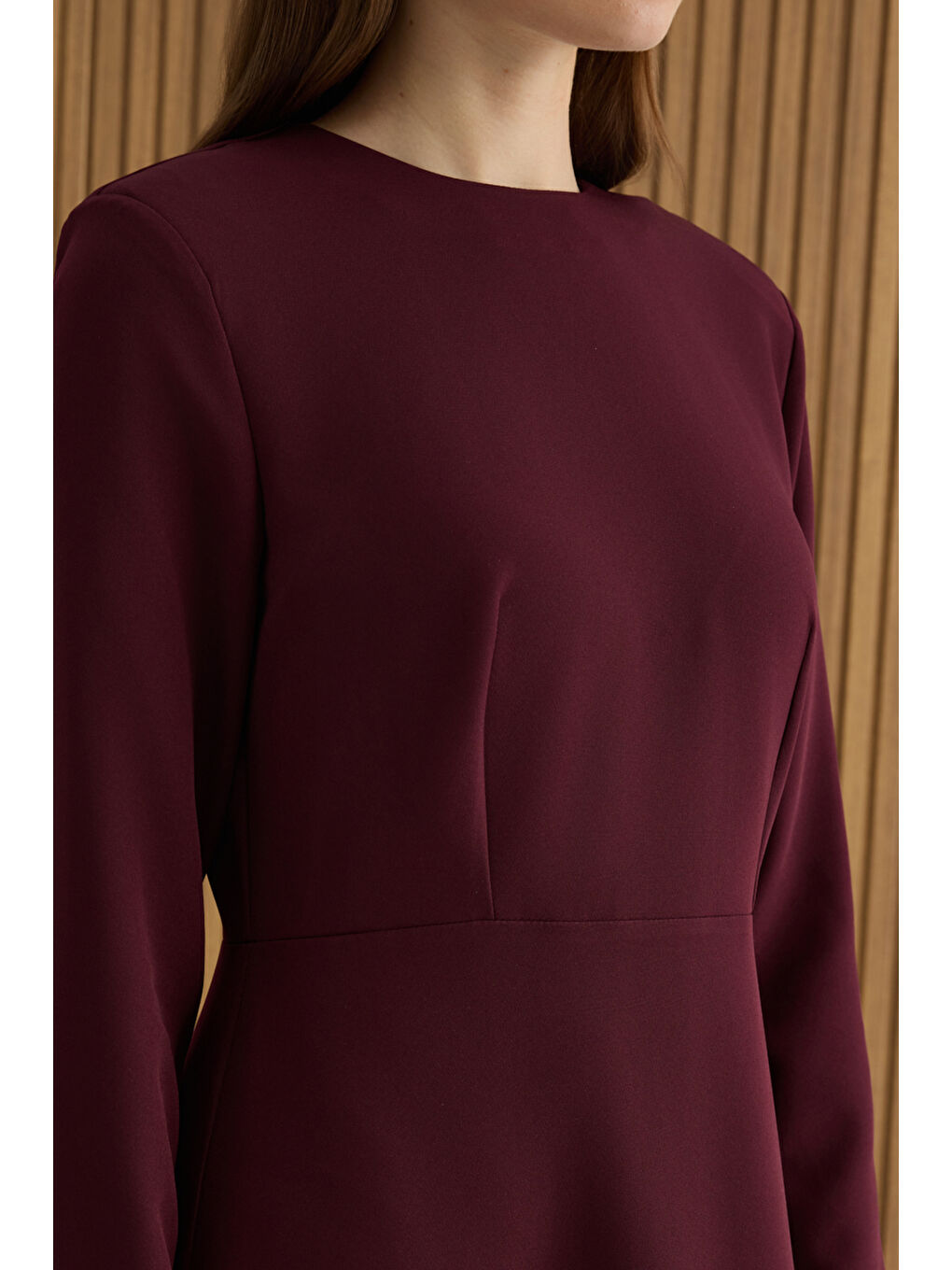 Bordo Dokuma Elbise-3