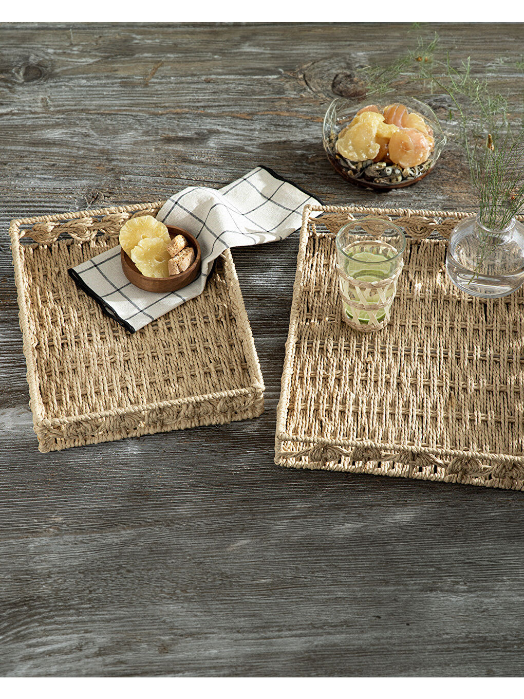 Kahverengi Dateless Hasır Tepsi Kahve-2