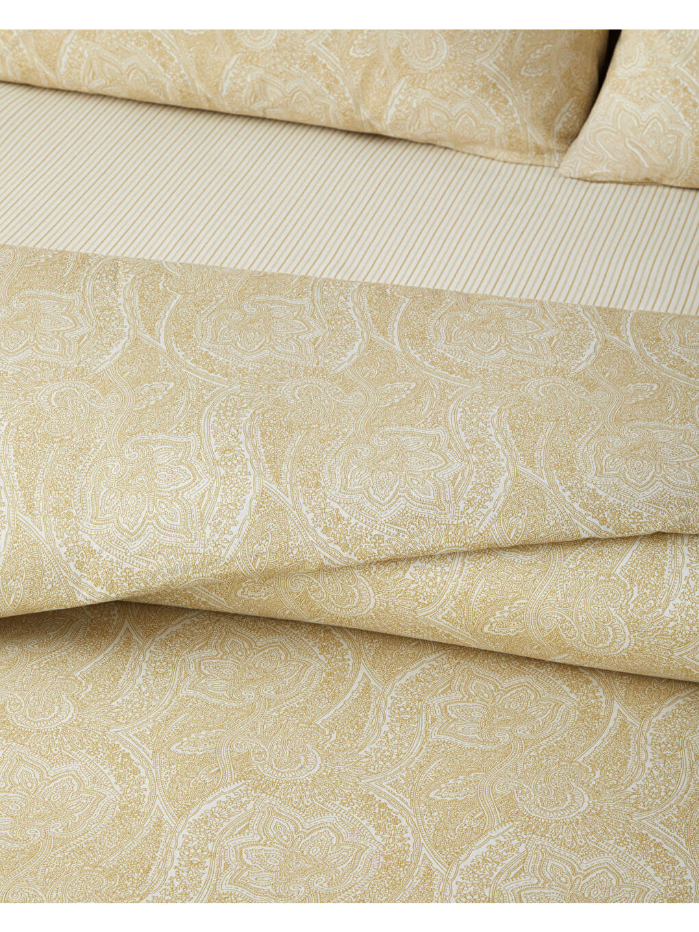 Sarı Bohemian Kolay Ütülenir Çift Kişilik Nevresim Takımı 200x220 cm Hardal-2