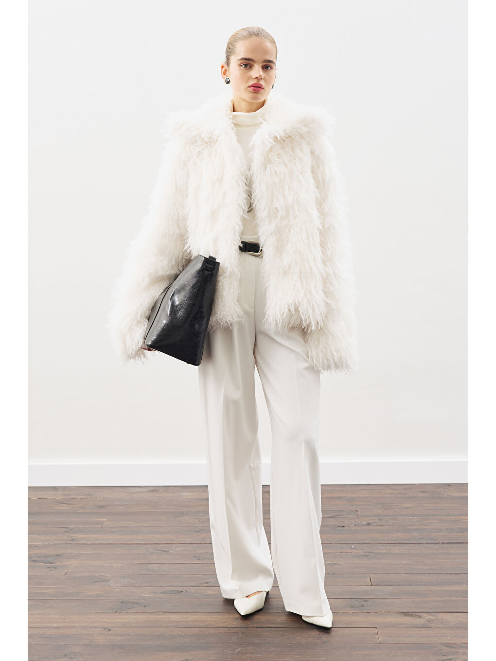 Mara Kürk Ceket Ekru-1